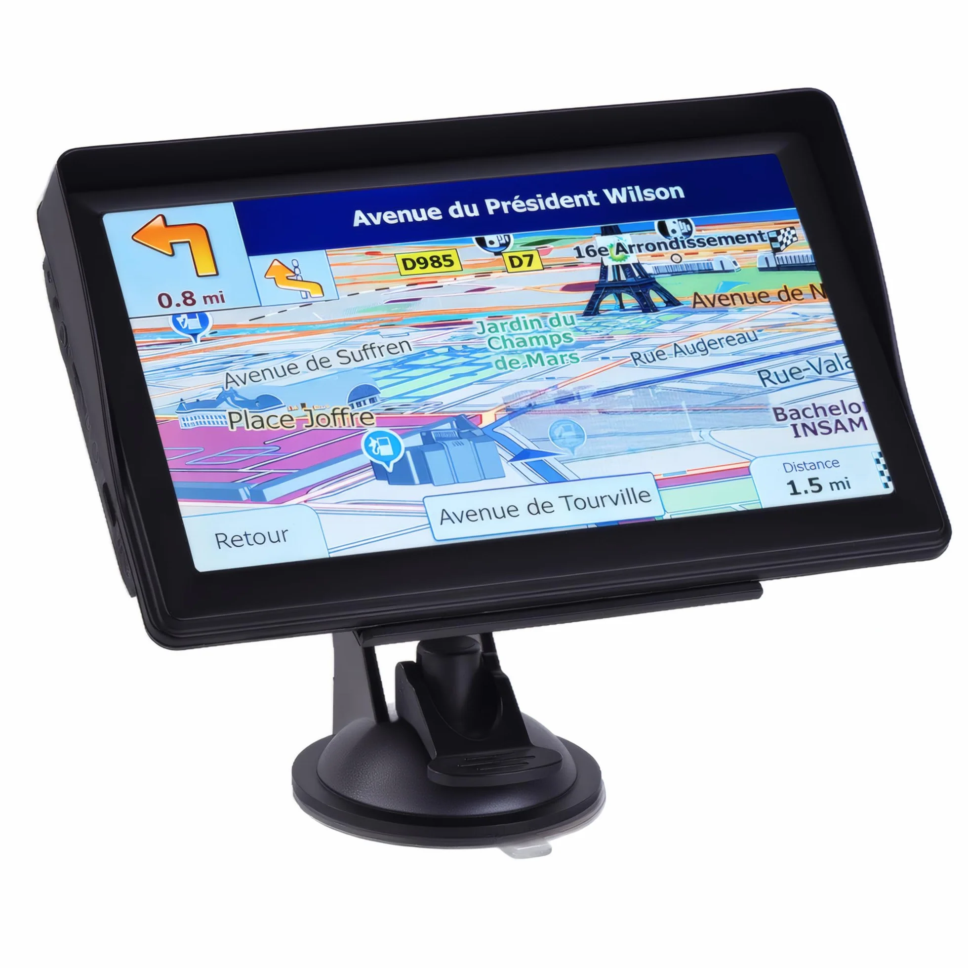 GPS Auto, Mappa dell'Europa 2025, 7 Pollici/18 CM, Navigazione Offline, Aggiornamenti gratuiti, Voci reali, Avviso Velocità & Poi, Francese Regolabile, per GPS Pesi Pesanti/Camping-Car/Camion,3D