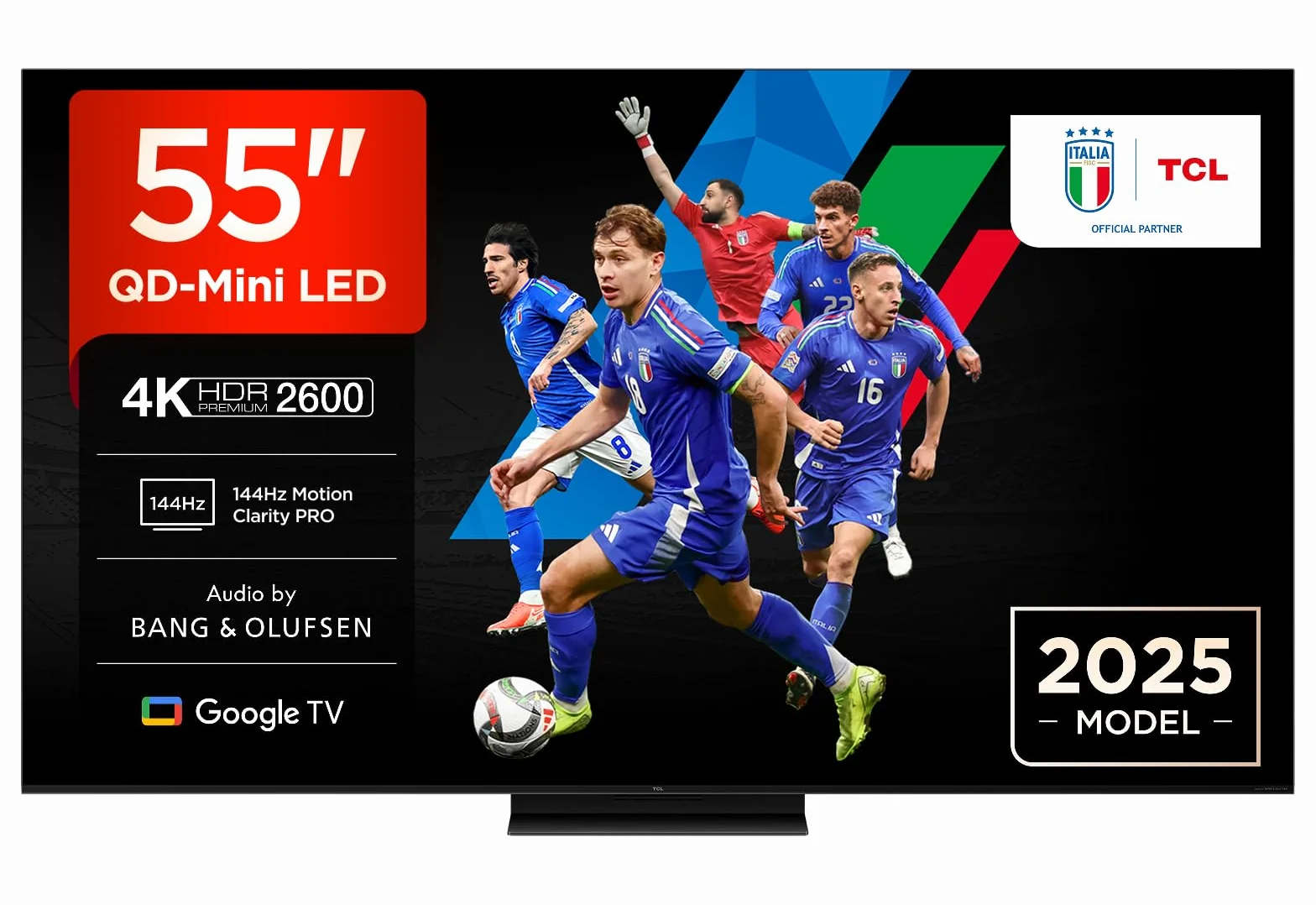 TCL 55Q7C 55 Inch QD Mini LED TV, 4K HDR Premium 2600, Smart Google TV (Dolby Vision IQ e Atmos, pannello HVA, Motion Clarity Pro a 144 Hz)
