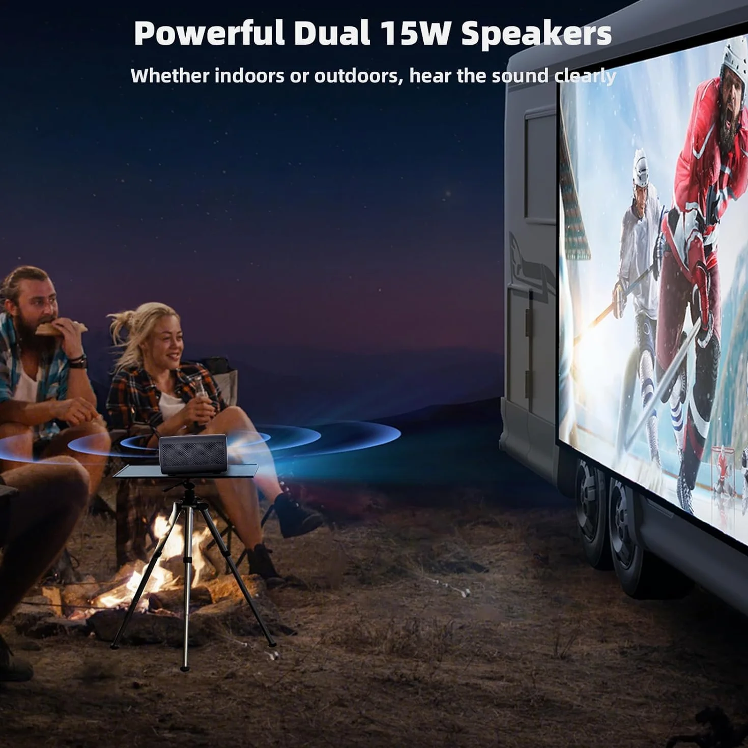 CASIRIS Omnistar Proiettore 1500 ANSI| Messa a fuoco automatica | Supporto 1080P Full HD 4K | Proiettore video Bluetooth 16:9 5G WiFi per TV Stick, Home Cinema, Ufficio, Club, Esterno