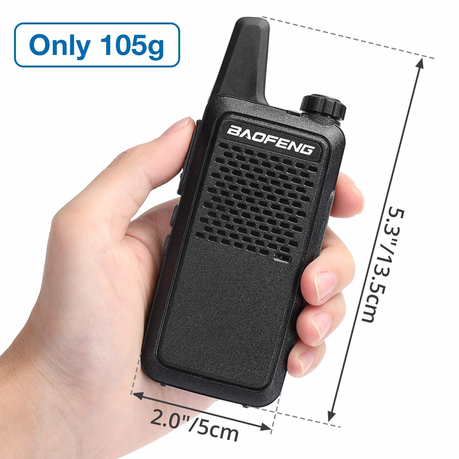 Baofeng GT-22 Walkie Talkie Set Senza Licenza, Radio PMR446 fino a 3 km di portata con 16 Canali, Batteria Ricaricabile da 1500 mAh, Caricatore USB-C, Auricolare per Bambini Adulti Famiglia (4 pezzi)
