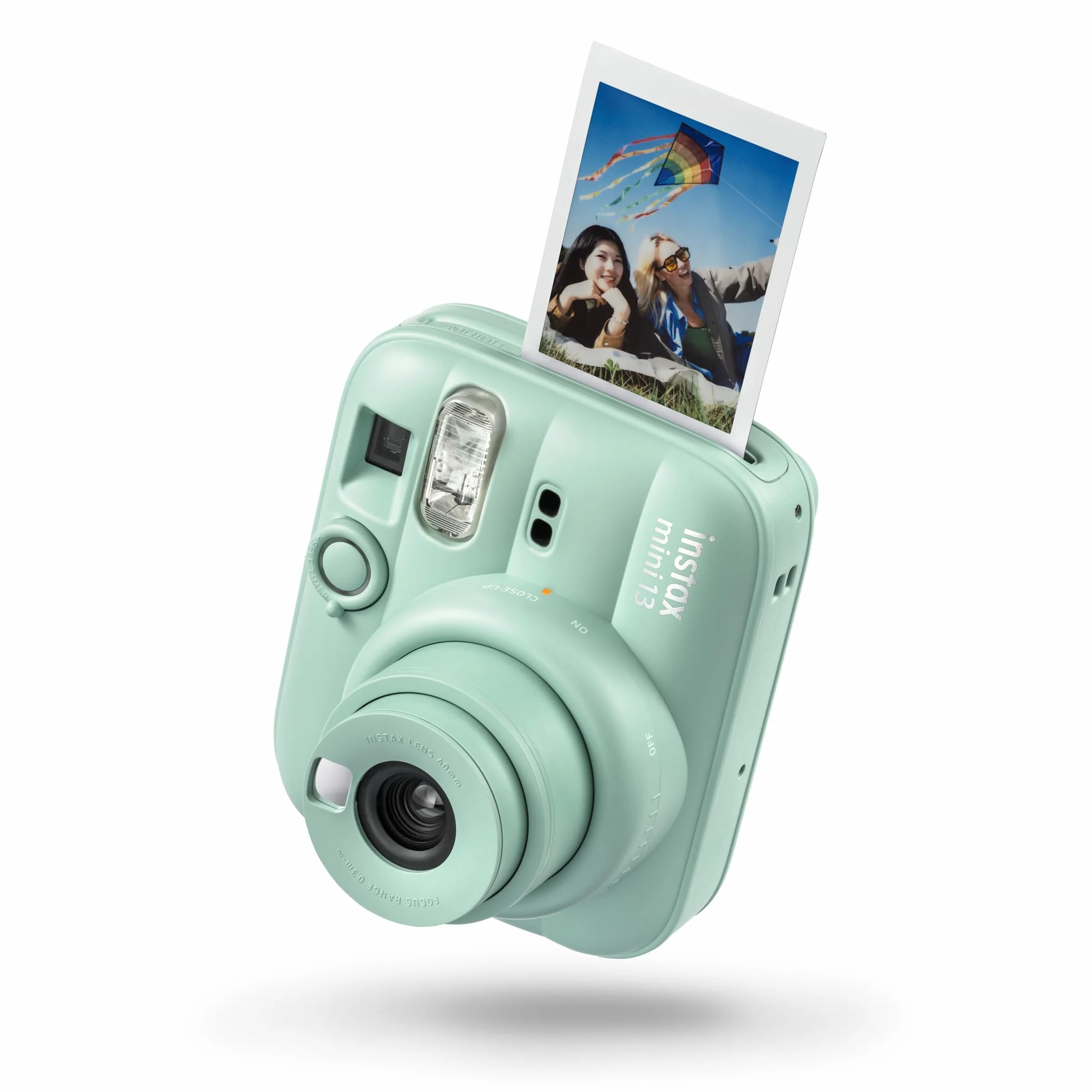 instax mini 13 fotocamera istantanea con flash integrato, specchio selfie, modalità close-up, autoscatto, Lagoon Green