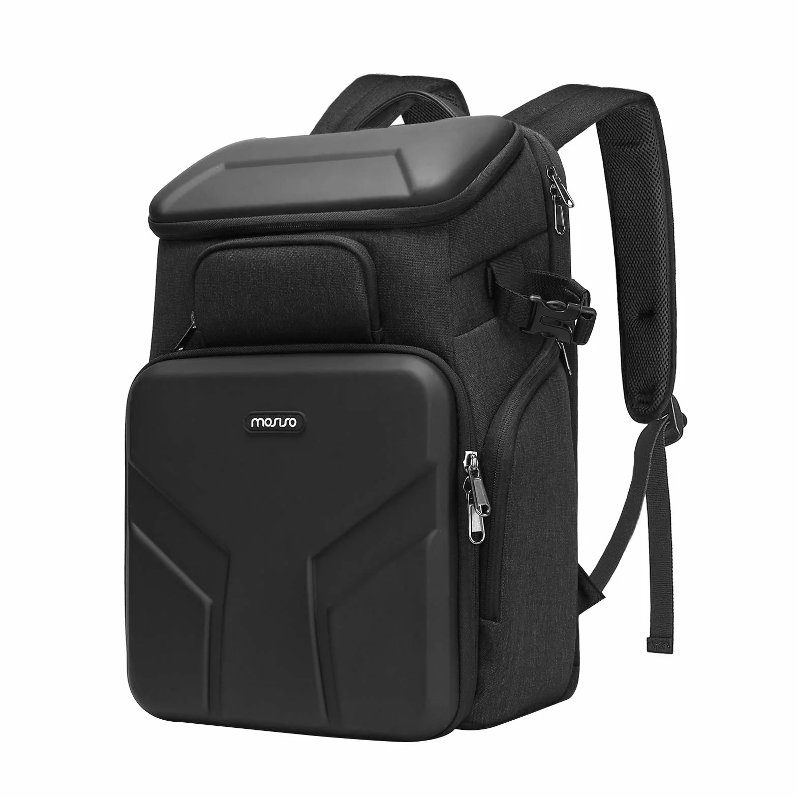 MOSISO Zaino per Fotocamera, DSLR/SLR/Mirrorless Impermeabile 17,3 Pollici Camera Custodia con Hardshell Anteriore&Vano Laptop&Holder Tripod&Rain Cover Compatibile con Canon/Nikon/Sony, Spazio Grigio
