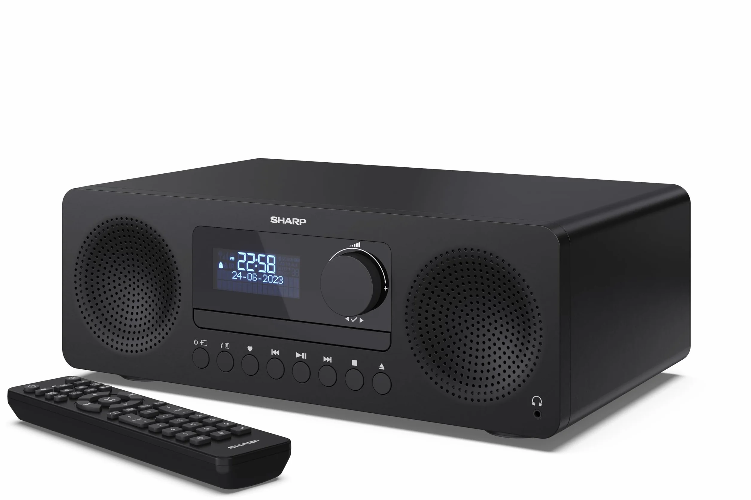 SHARP XL-B720D(BK) TOKYO, Sistema audio all in one con radio DAB+, FM, Bluetooth, CD-MP3, riproduzione USB, connessione cuffie e 60W, colore nero