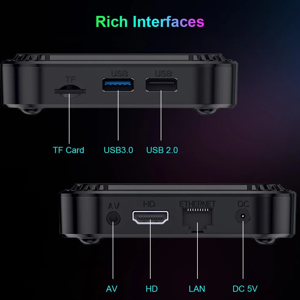 Hk1 Rbox K8 Android 13.0 Smart Box EMMC RK3528 CPU Arm Cortex-A53 Quattro Core 64 bit GPU Mali-G31 MP2 Uscita 4K, BT 5.0 2.4GHz/5GHz WiFi 100Mbps Accesso Internet LAN,4GB+32GB