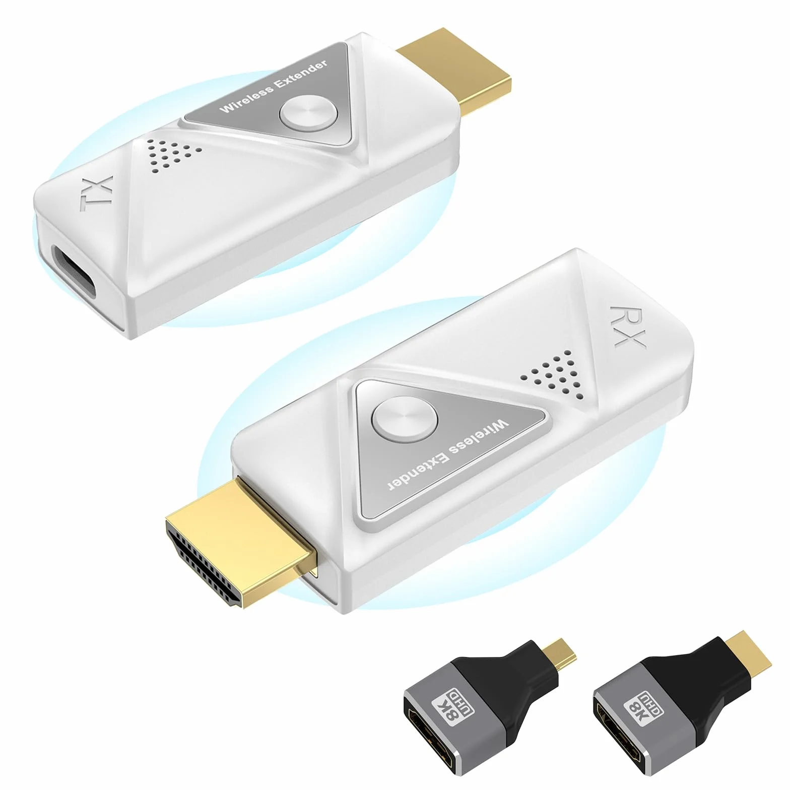 Trasmettitore e Ricevitore HDMI Wireless, HDMI Wireless Extender per Trasmettere Audio e Video HD a Monitor/Laptop/PC/TV Box/Proiettore, 2,4G/5G Trasmissione Radio Portatile, Plug & Play