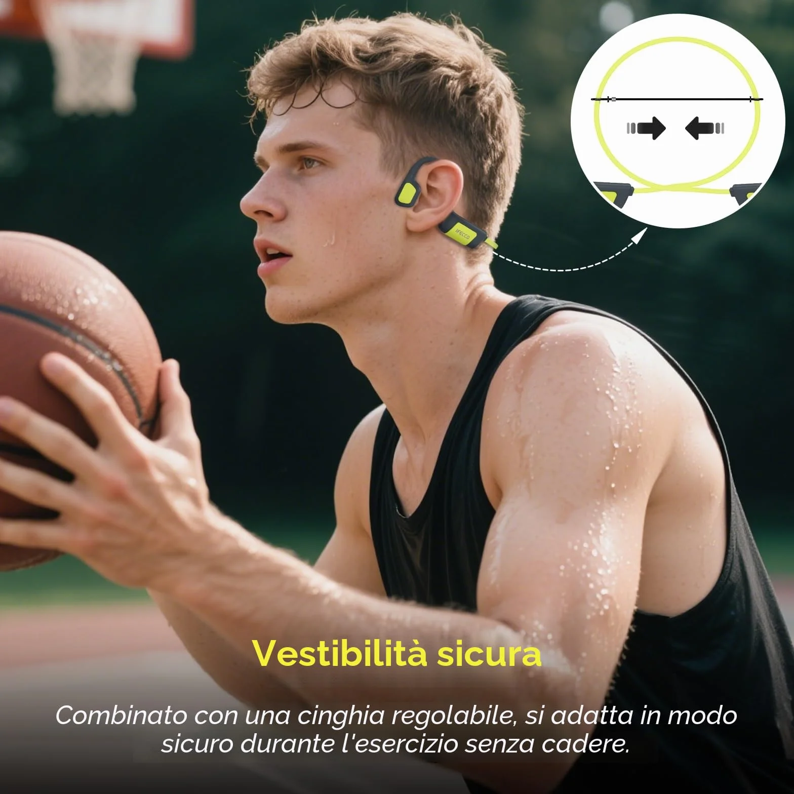 IFECCO Cuffie Conduzione Ossea Nuoto, IP68 Impermeabili Auricolari Piscina Nuoto Bluetooth 5.4, Cuffie Subacquee con Lettore MP3 da 32G, Wireless Auricolari per Nuoto, Surf, Corsa, Ciclismo