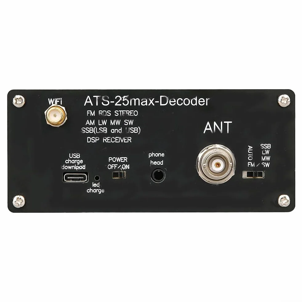 ATS-25max-Decoder Si4732A10 Full-Ba N D Supporto ricevitore CW FT8 FT4 SW per MW con cavo dati di ricarica TYPE-C