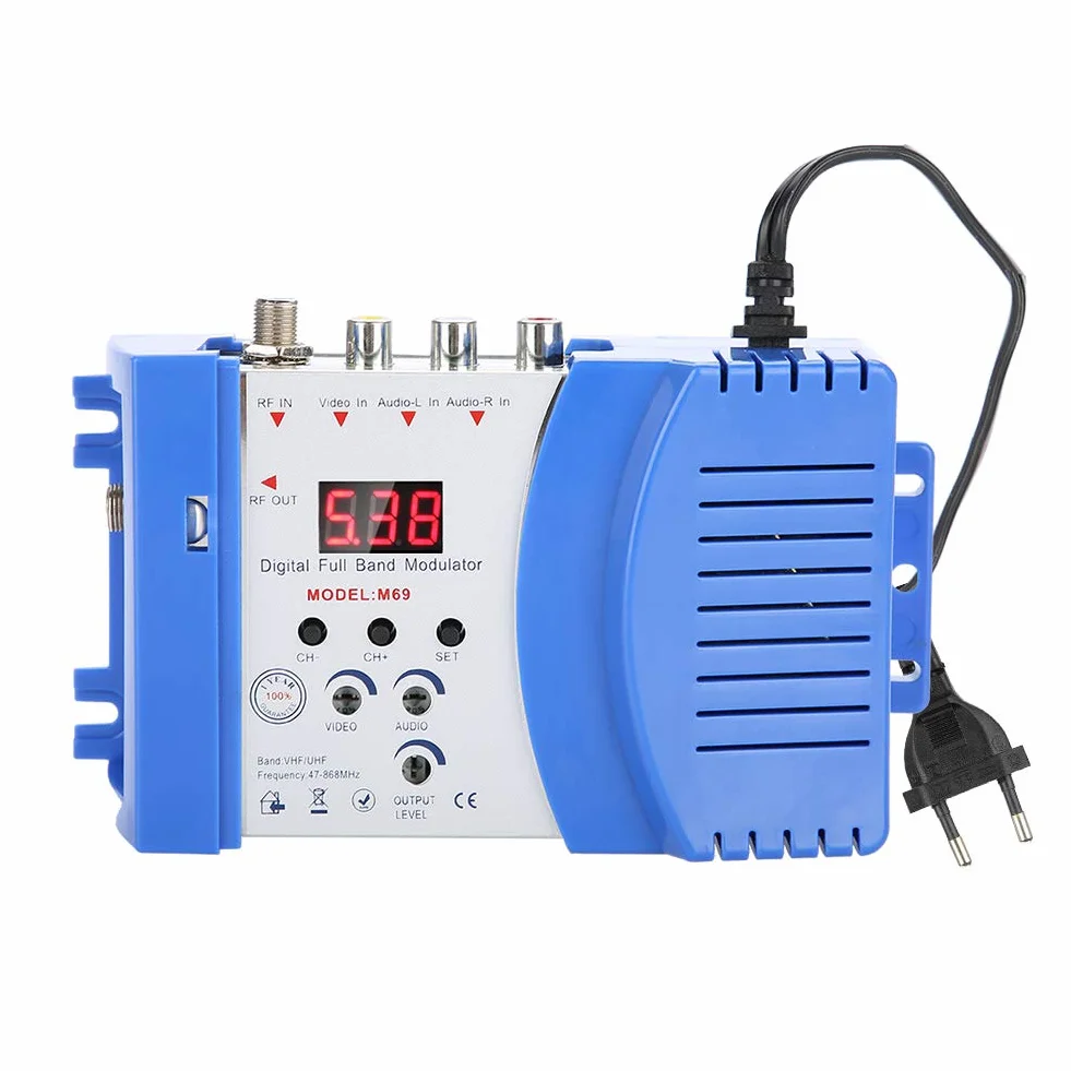 VBESTLIFE Modulatore RF AV-RF Convertitore AV-TV VHF/UHF per ricevitori satellitari videocamere CD VCR Dvd Spina UE