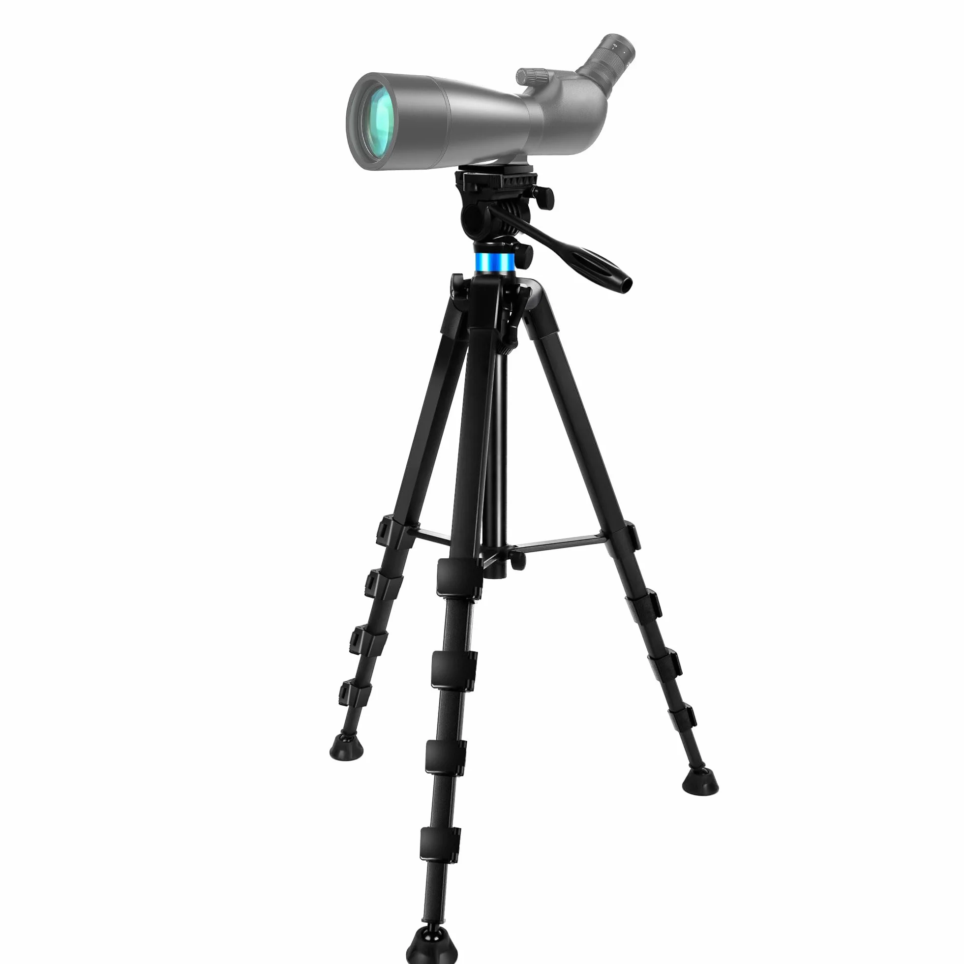 Treppiede per Binocolo, 184 cm Alluminio Treppiede Telescopio, Compatibile con Fotocamera, Telescopio Astronomico, caccia, Supporto Stabile per Osservazione e Fotografia (Carico 10 kg)
