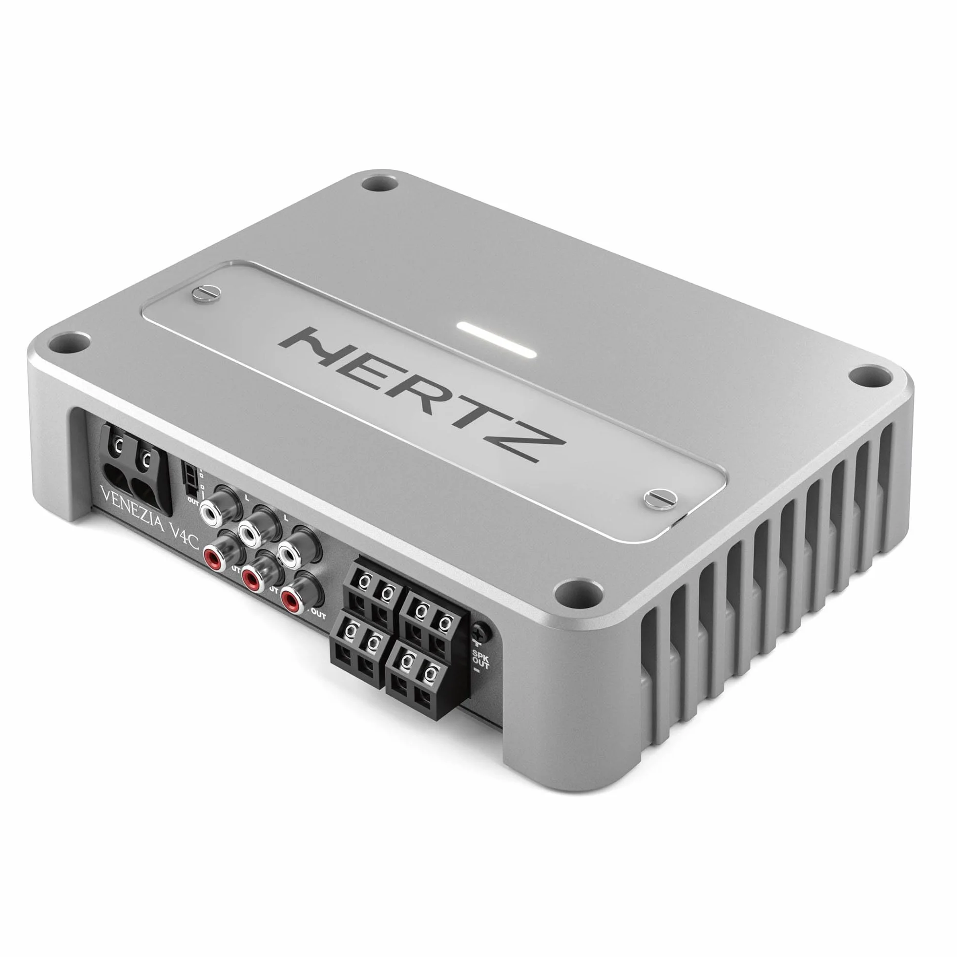 Hertz Venezia V4C Marine – Amplificatore marine 4/3/2 canali Classe D, potenza totale 1520W (RMS 760W), costruzione waterproof IPX2 per imbarcazioni e ambienti estremi