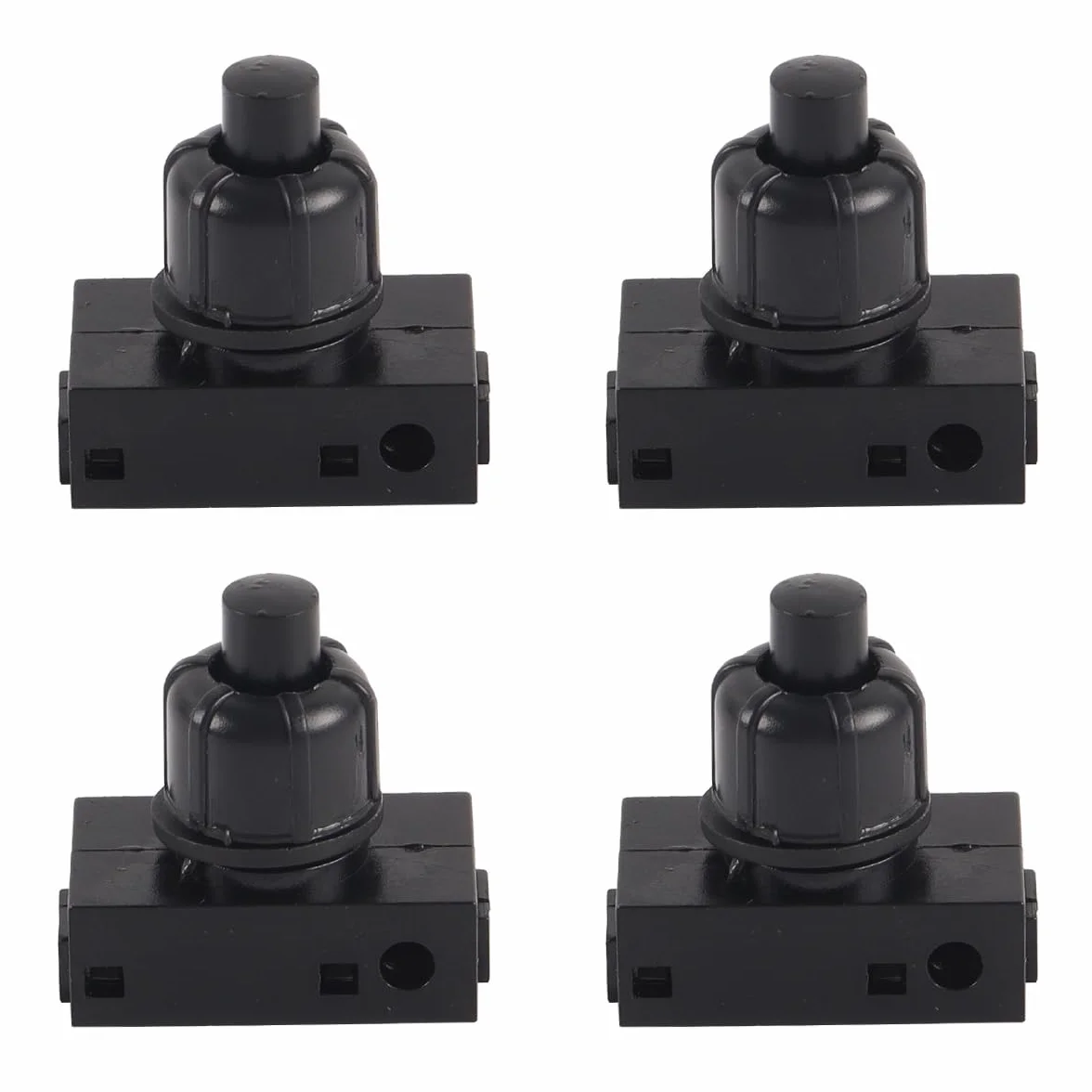 Interruttori a Pressione Neri 4 Pezzi 2A 250V per Lampade Controllo Illuminazione