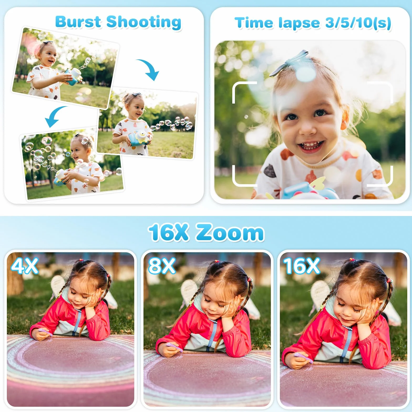 Fotocamera istantanea per bambini con selfie, fotocamera compatta 1080P HD, stampa istantanea di foto, regalo di compleanno, regalo di Natale, giocattolo a partire da 3, 4, 5, 6, 8, 7, 9, 10, 11 anni