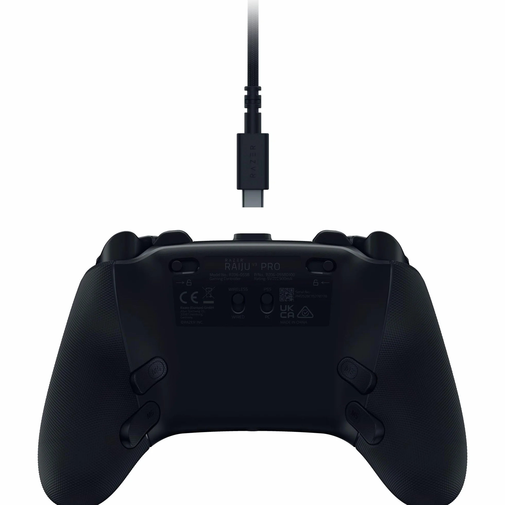 Razer Raiju V3 Pro Controller Wireless: licenza ufficiale per PlayStation, PS5, PC - Prestazioni di livello eSport senza ritardi - 6 pulsanti rimappabili - Thumbstick personalizzabili - Trigger veloci