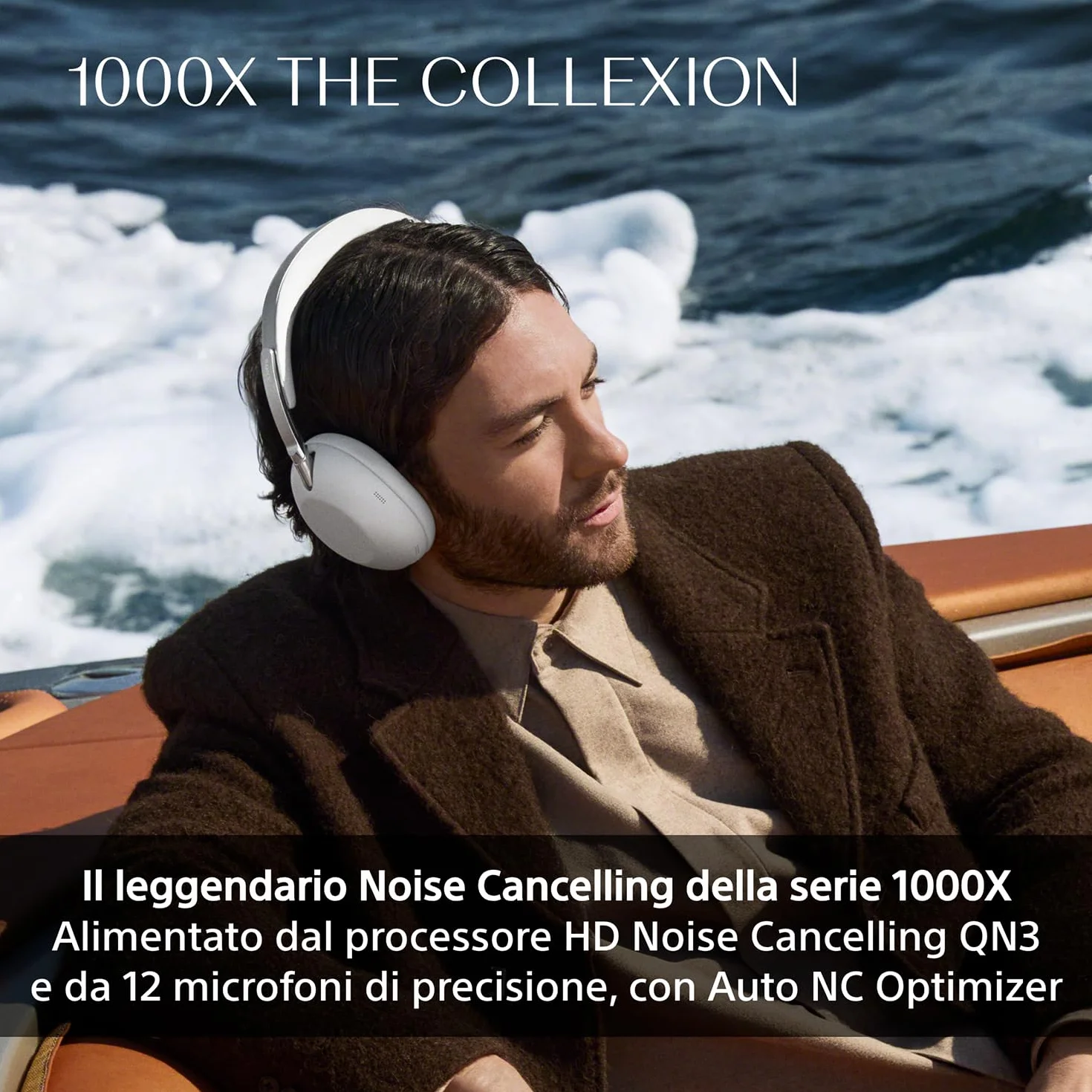 SONY 1000X THE COLLEXION cuffie wireless Bluetooth over-ear di lusso, Hi-Res, premium Noise Cancelling, audio spaziale 360, custodia resistente, compatibili con iOS e Android – Black, nuovo modello
