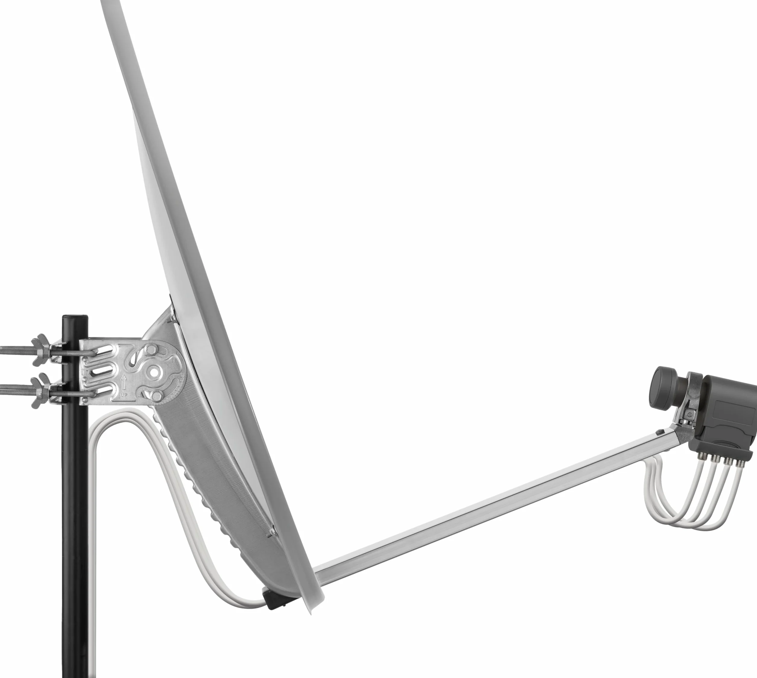 TELESTAR DIGIRAPID 80 A V2 – Parabola satellitare (80 cm, alluminio, braccio di supporto stabile e di alta qualità) – Grigio chiaro