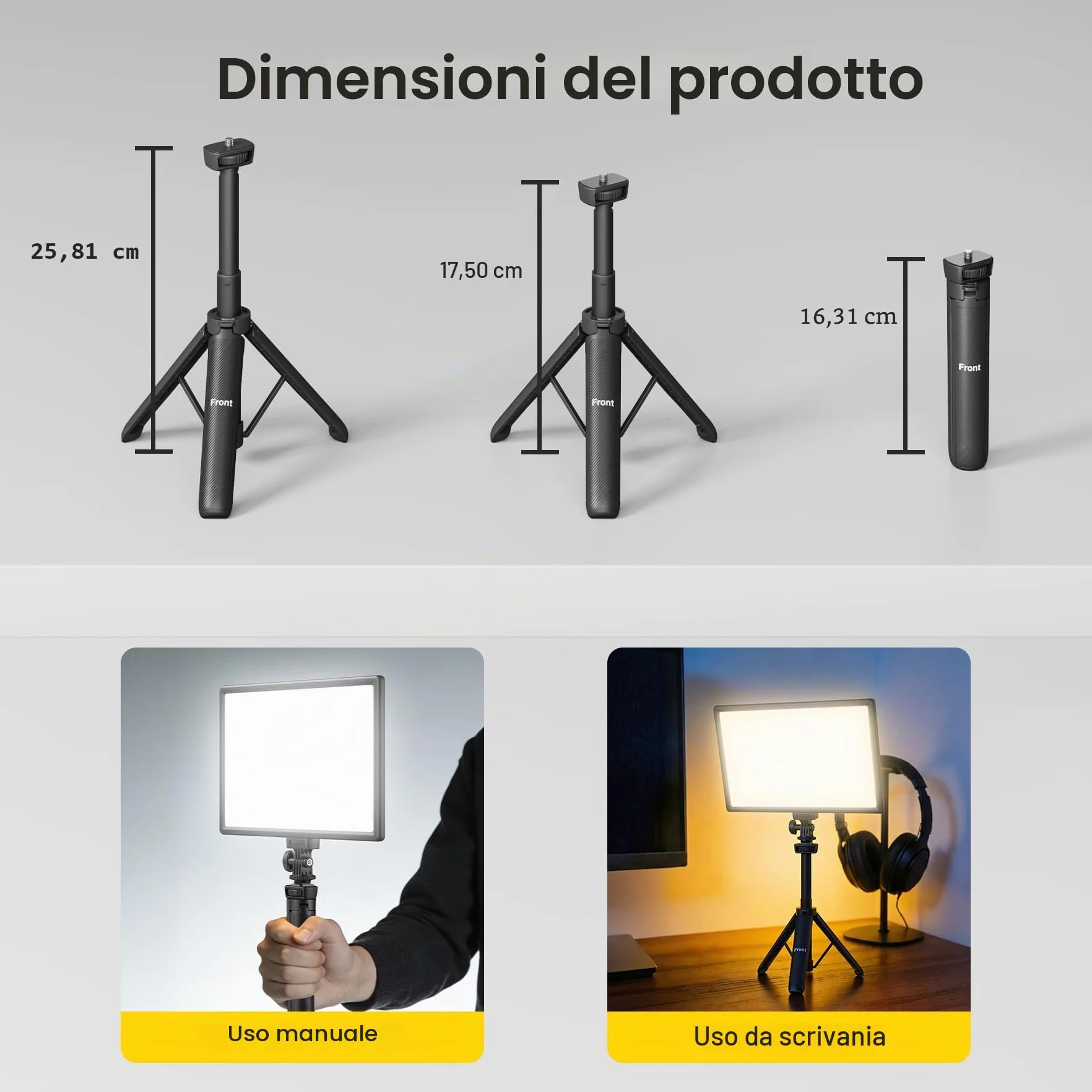 RALENO Pannello Luce LED, luce video a led con batteria da 4000 mAh*2, Lampada Video LED dimmerabile 2500-6500K, CRI 95, luce da studio per fotografia, chiamate Zoom, registrazione video