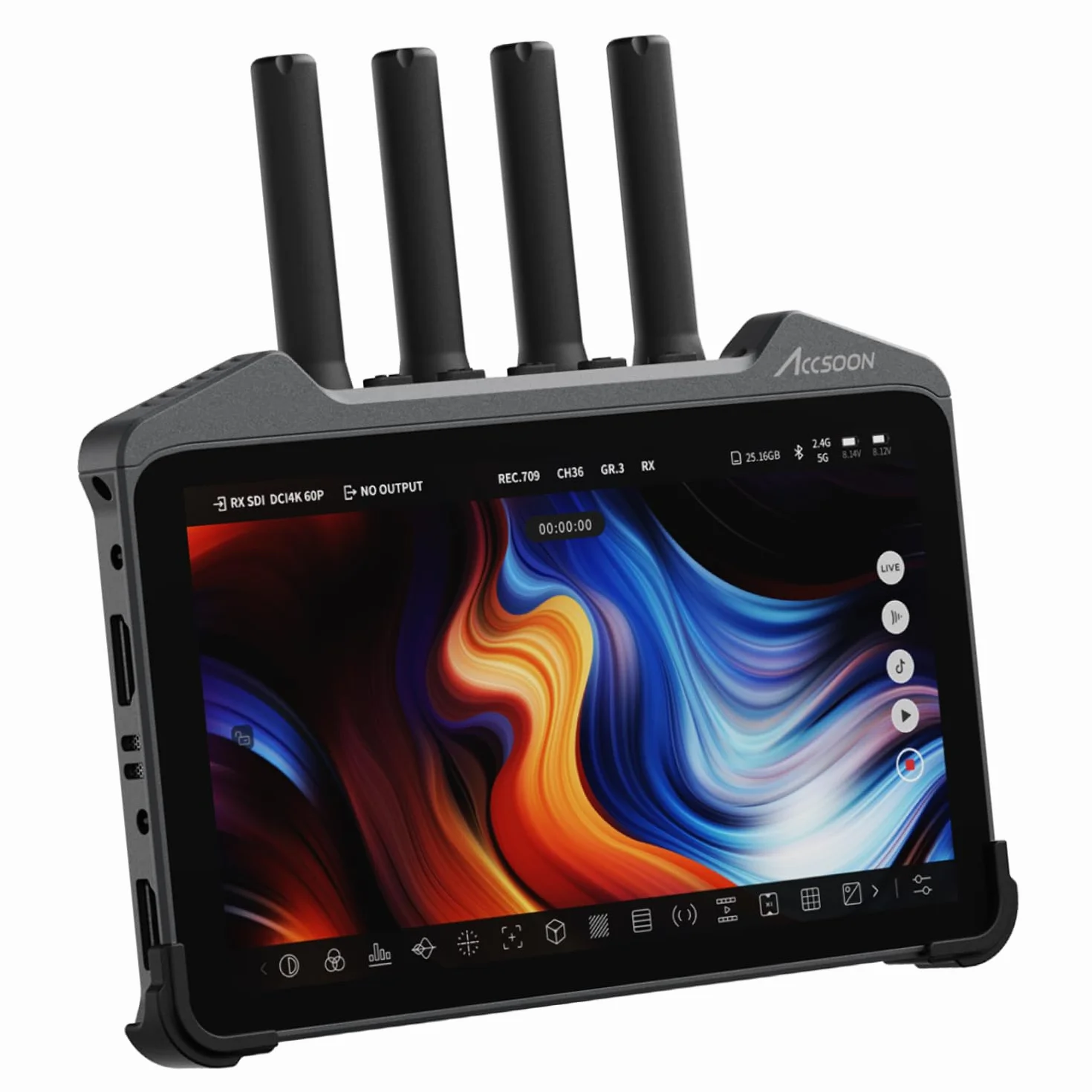 Accsoon Cineview M7 Pro 4K60 - Monitor da 7 pollici, display da campo senza fili con ingresso e uscita HDMI SD, trasmissione doppia banda, 1000 Nit, Live Stream, LUT-Box