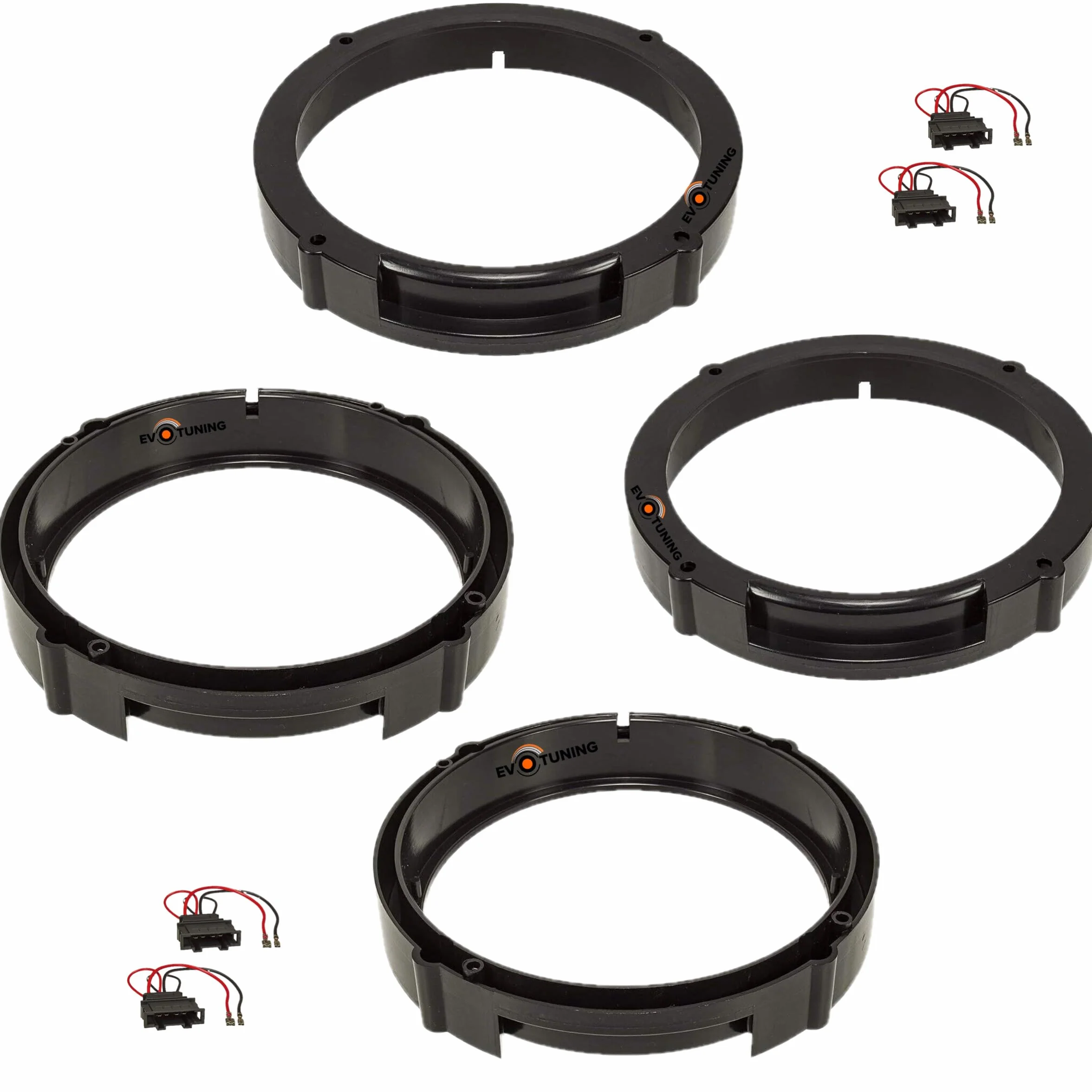 Kit 6 Casse Altoparlanti per VW Polo 9N 6R 6C dal 2001 al 2024 Anteriori e Posteriori compatibile con Alpine Sxe1750S Sxe1725S Set 2 Woofer 2 Tweeter 2 Coassiali 4 Anelli Adattatori 4 Cavi