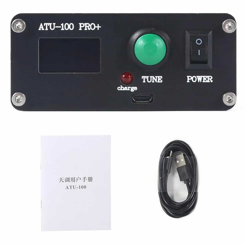 Sintonizzatore D'Antenna Automatico ATU-100 PRO+ 1.8-55Mhz 0.96 Pollici Ricaricabile ABS
