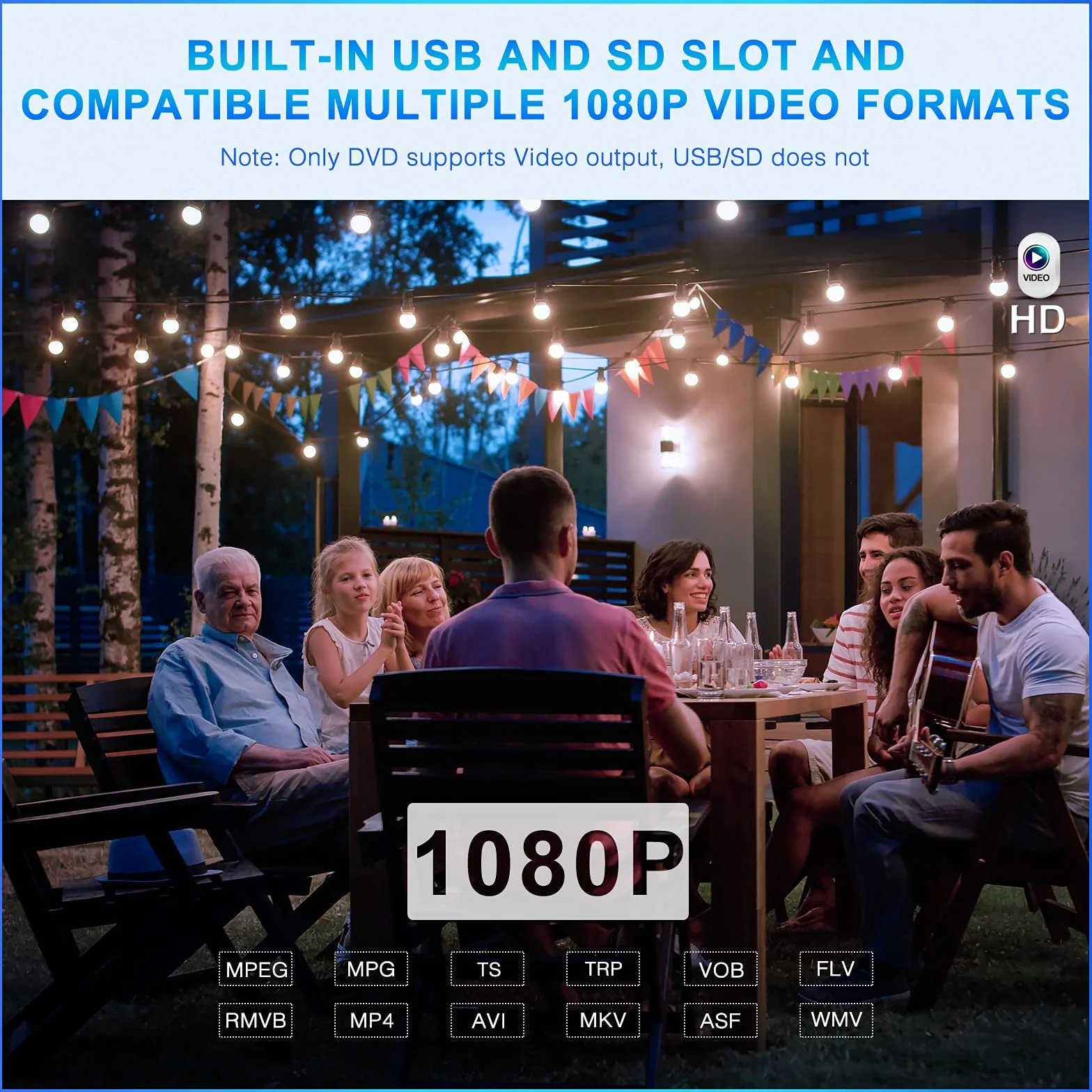 NAVISKAUTO Lettore DVD da Poggiatesta per Auto da 10,1" Supporta HDMI/Regione free/USB/SD/AV-in/AV-out/cavo AUX, 18 Mesi di Garanzia