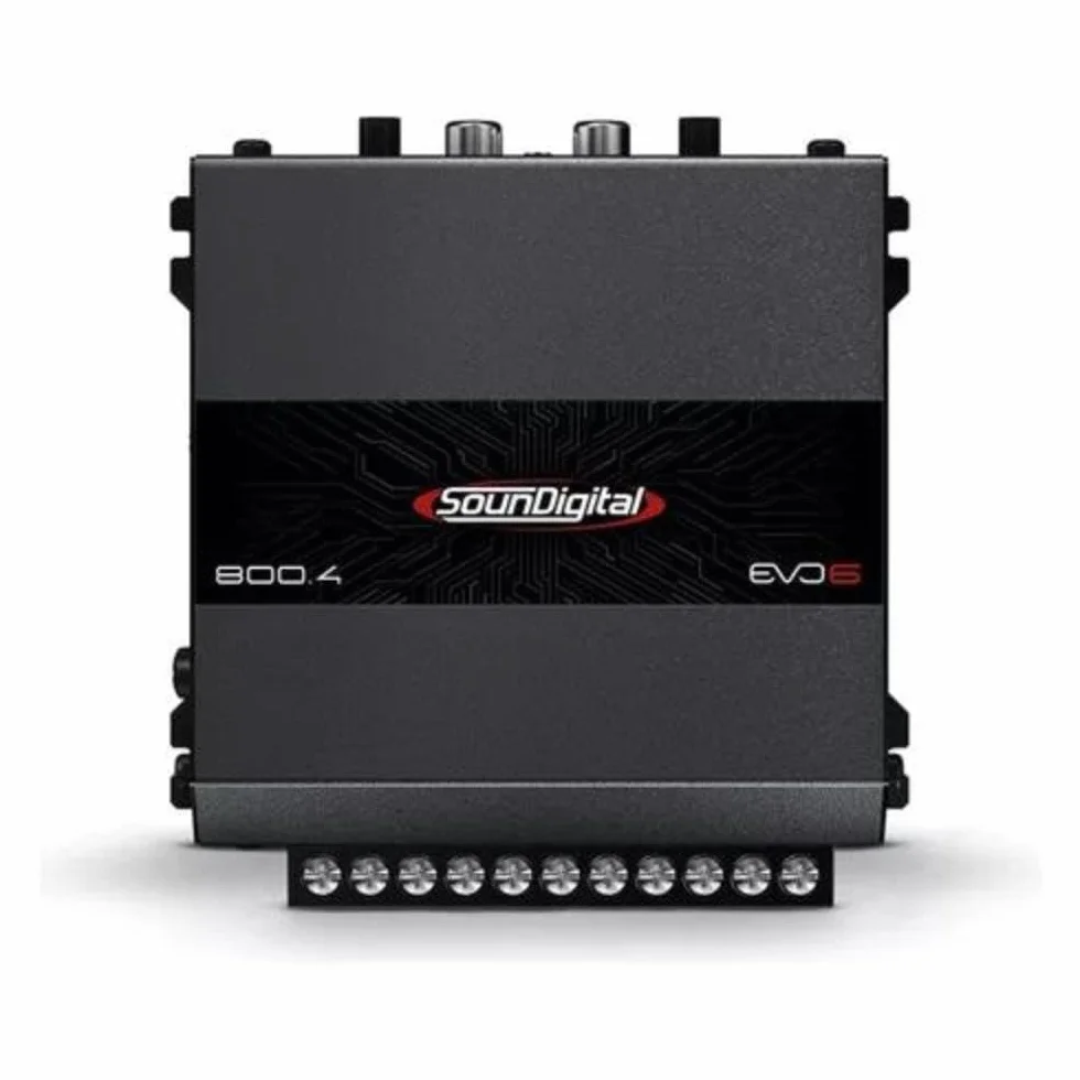 SounDigital Amplificatore auto 800.4 EVO 6.0 a 4 canali | Amplificatore di potenza 800 W RMS | 4 Ohm | Filtro alto/basso Pass | Ingresso RCA | Amplificatore compatto per auto HiFi