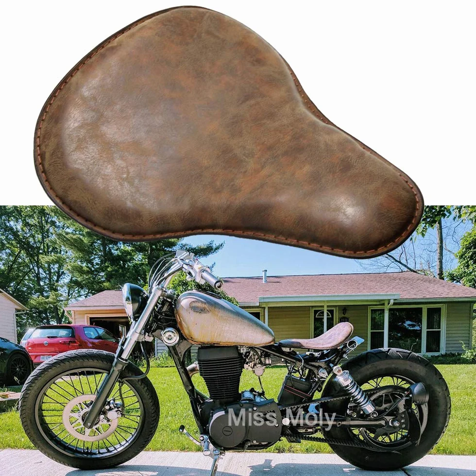 Sella Imbottita in Pelle Monoposto per Harley Davidson Sportster 883 XL1200 Dyna Glide Bobber Chopper