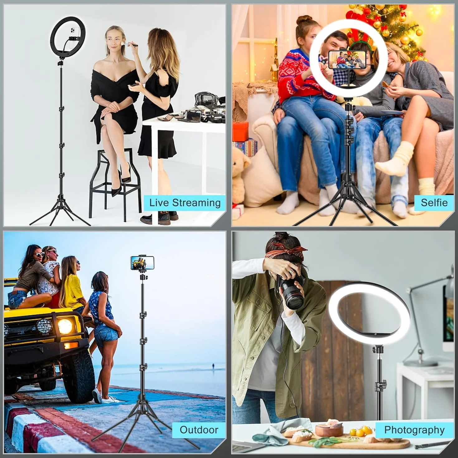 11.5" Ring Light Professionale, Luce per Foto con Grande Treppiede, Luce ad Anello LED con Treppiede per Video Selfie, Lampada Ring Light per Telefono Smartphone makeup
