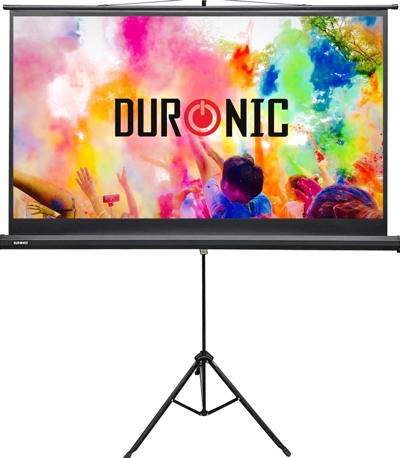 Duronic TPS75 16/9 schermo di proiezione opaco, per case, uffici, scuole, teatri e cinema, con treppiede| Schermo da 75” – area proiettata 166 x 93| Montabile a parete o a soffitto