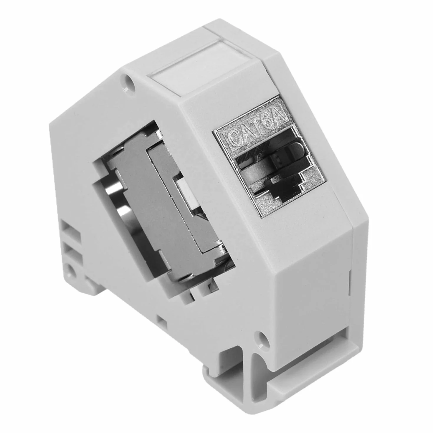 kwmobile Set Modulo Keystone CAT 6A schermati Presa RJ45 8x Supporti adattatori Barra DIN