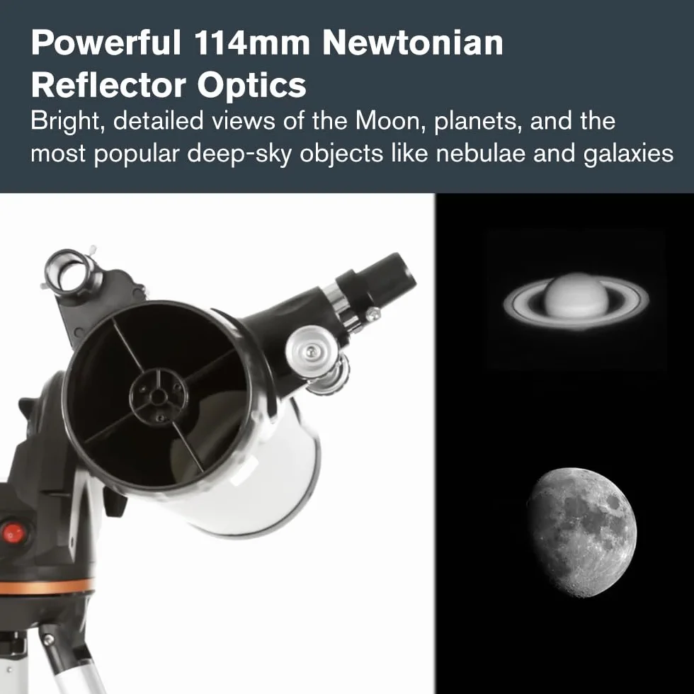 Celestron 31150 LCM 114 Telescopio riflettore newtoniano computerizzato, Argento