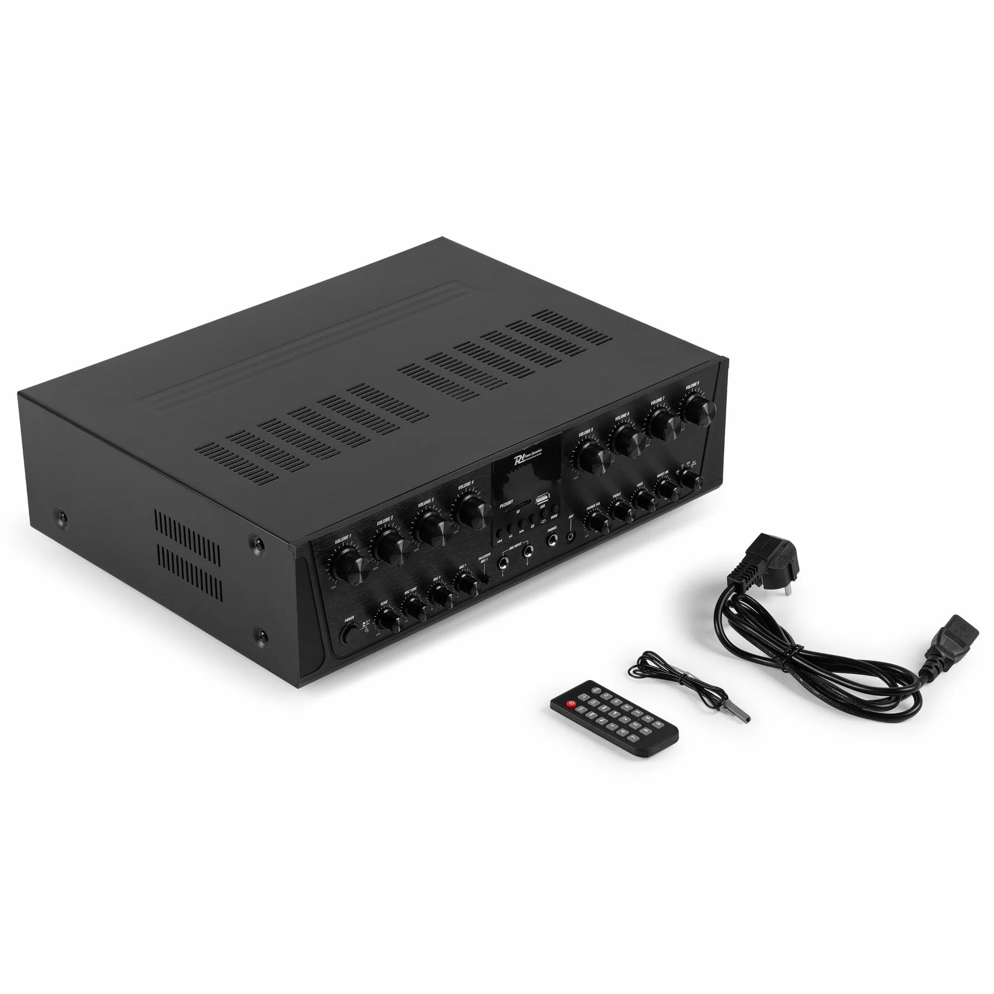 IMPIANTO AUDIO FILODIFFUSIONE 8 ZONE AMPLIFICATORE CON BLUETOOTH+CASSE AUDIO (ALTOPARLANTI NERI)