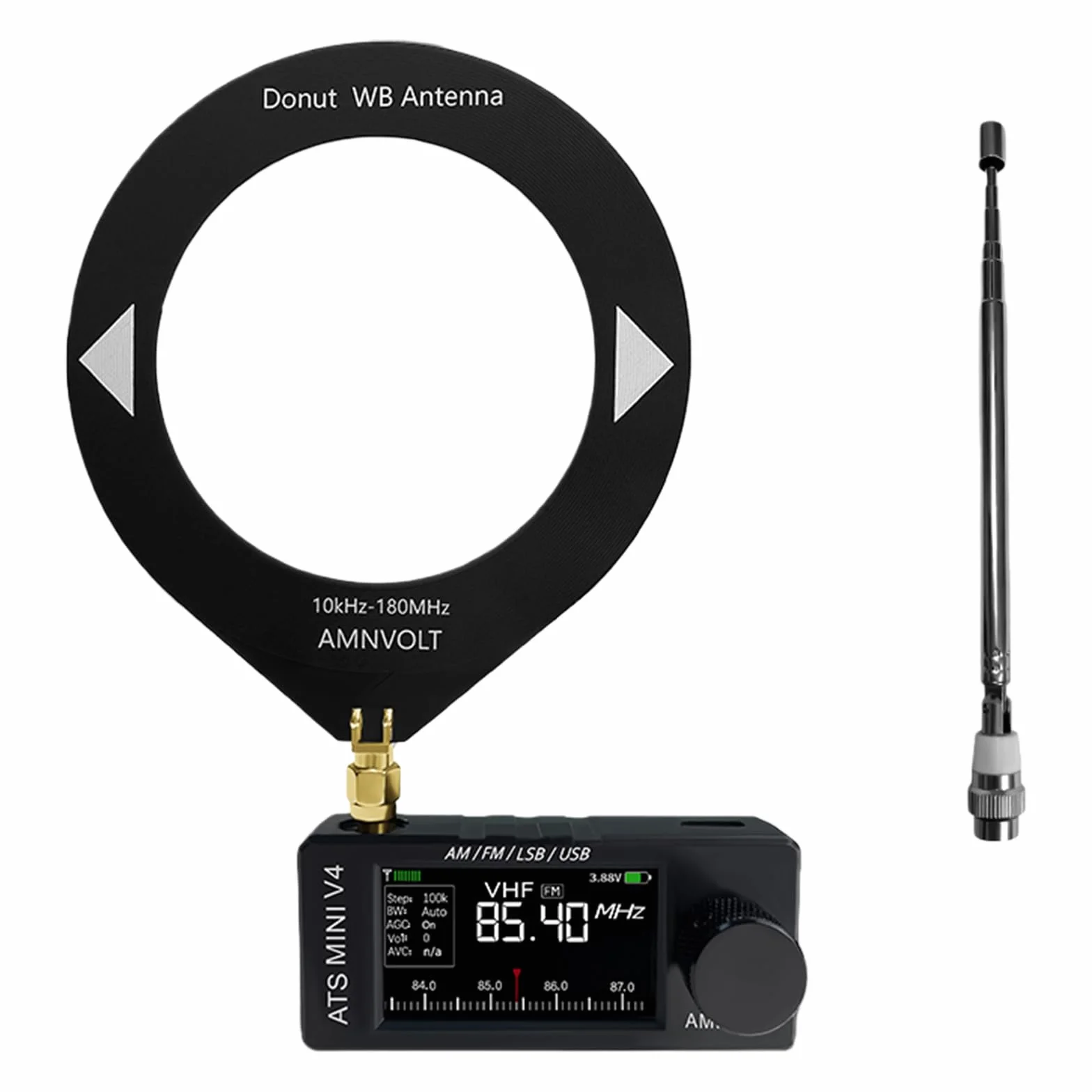 AMNVOLT V4 ATS MINI Radio Schermo IPS DSP Si4732 AM FM Stereo Portatile Metallo (Stile B)