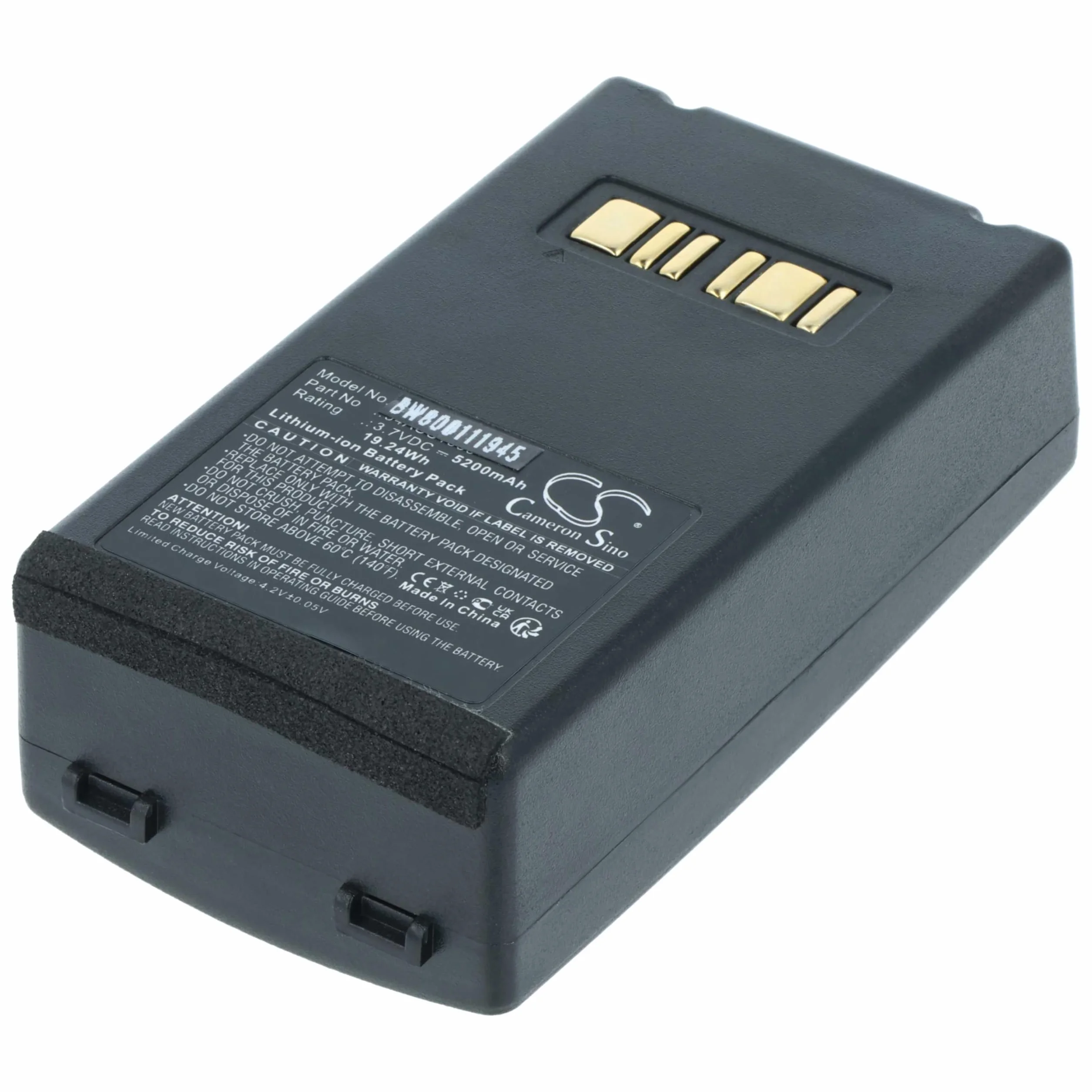 Bateria vhbw compatibile Datalogic Falcon X3 Plus X4, 5200mAh 3,7V Li-Ion per lettore codici a barre POS