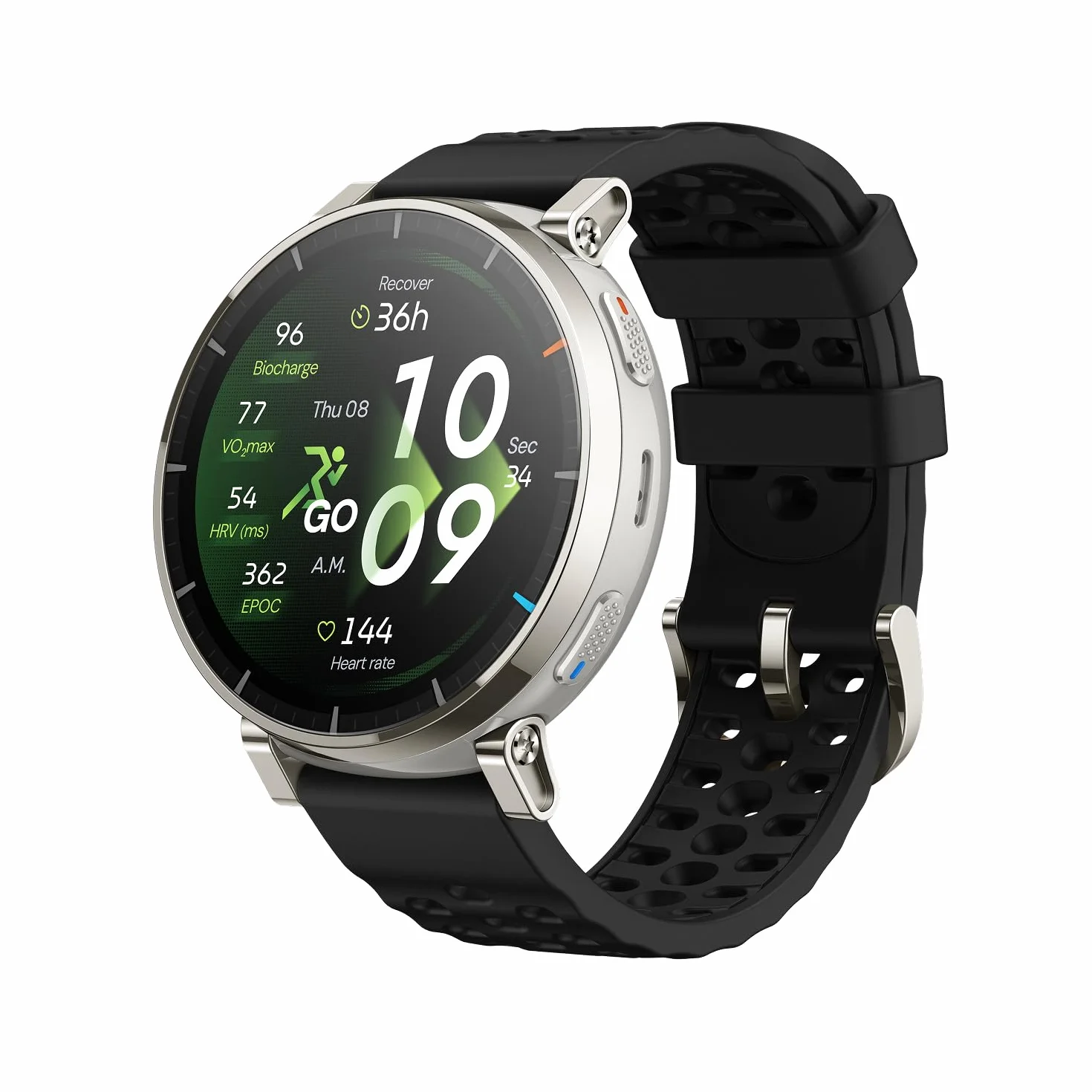Amazfit Active 3 Premium 45mm Smartwatch GPS Running, AMOLED 1,32” Vetro Zaffiro, Batteria 12gg, 4GB, NFC, Mappe Offline, 170+ sport, 5 ATM, Cardiofrequenzimetro e Fitness Tracker per Android e iPhone