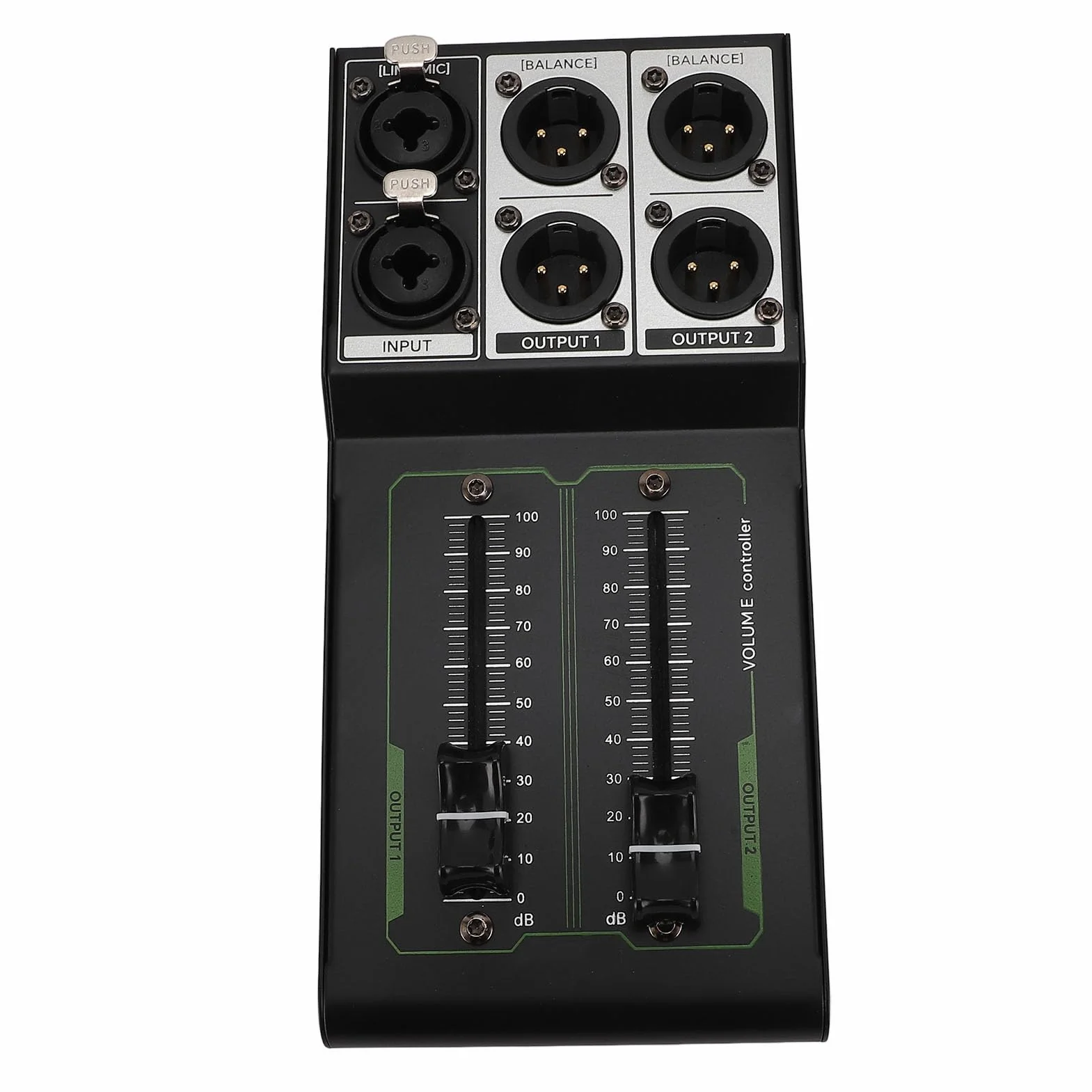 Ejoyous Regolatore di Volume per Casse Passive, 1 in 2 Out Controller Passivo da Studio, Monitor Stereo