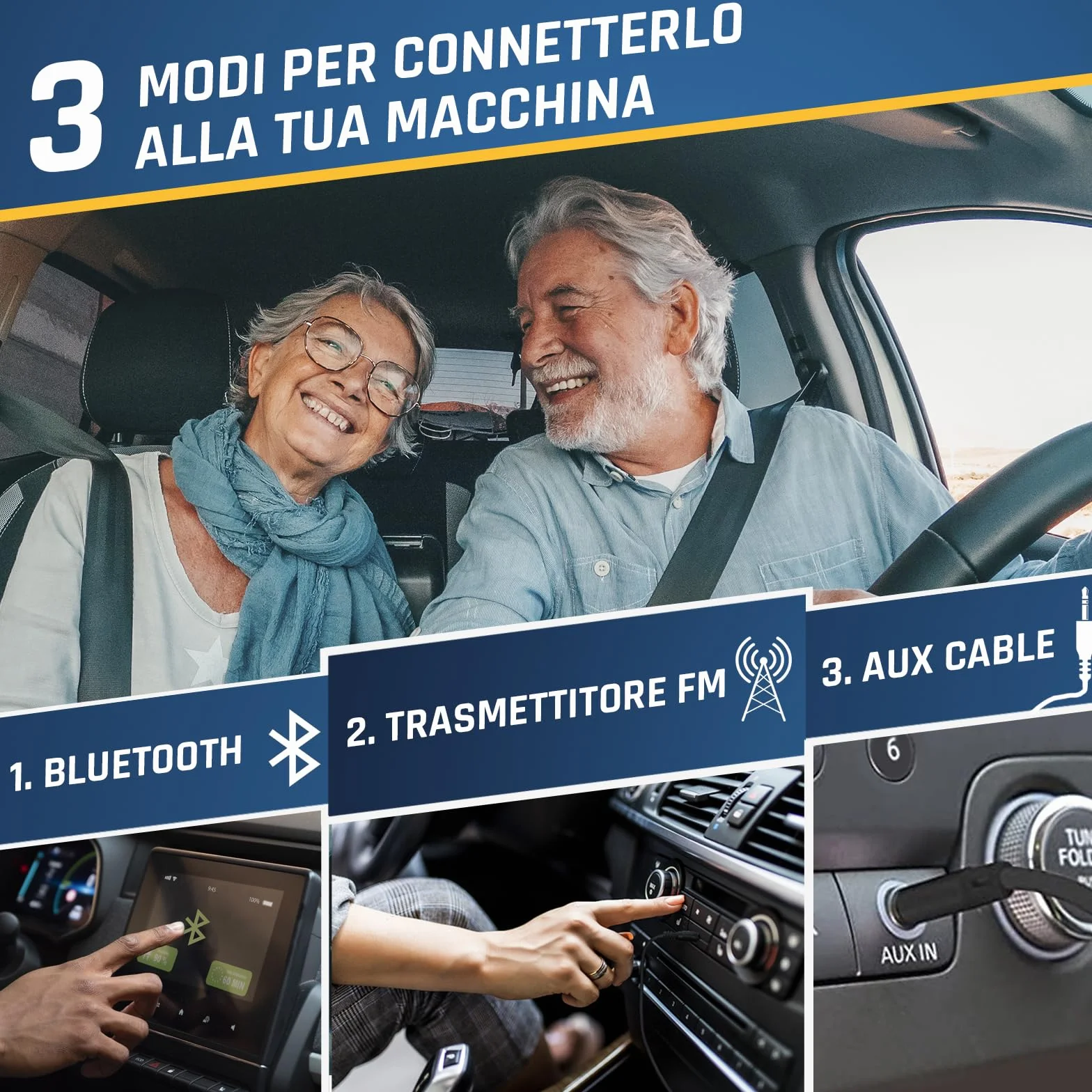 KLIM Discover Lettore CD HiFi Portatile Radio FM Bluetooth Nero/Oro