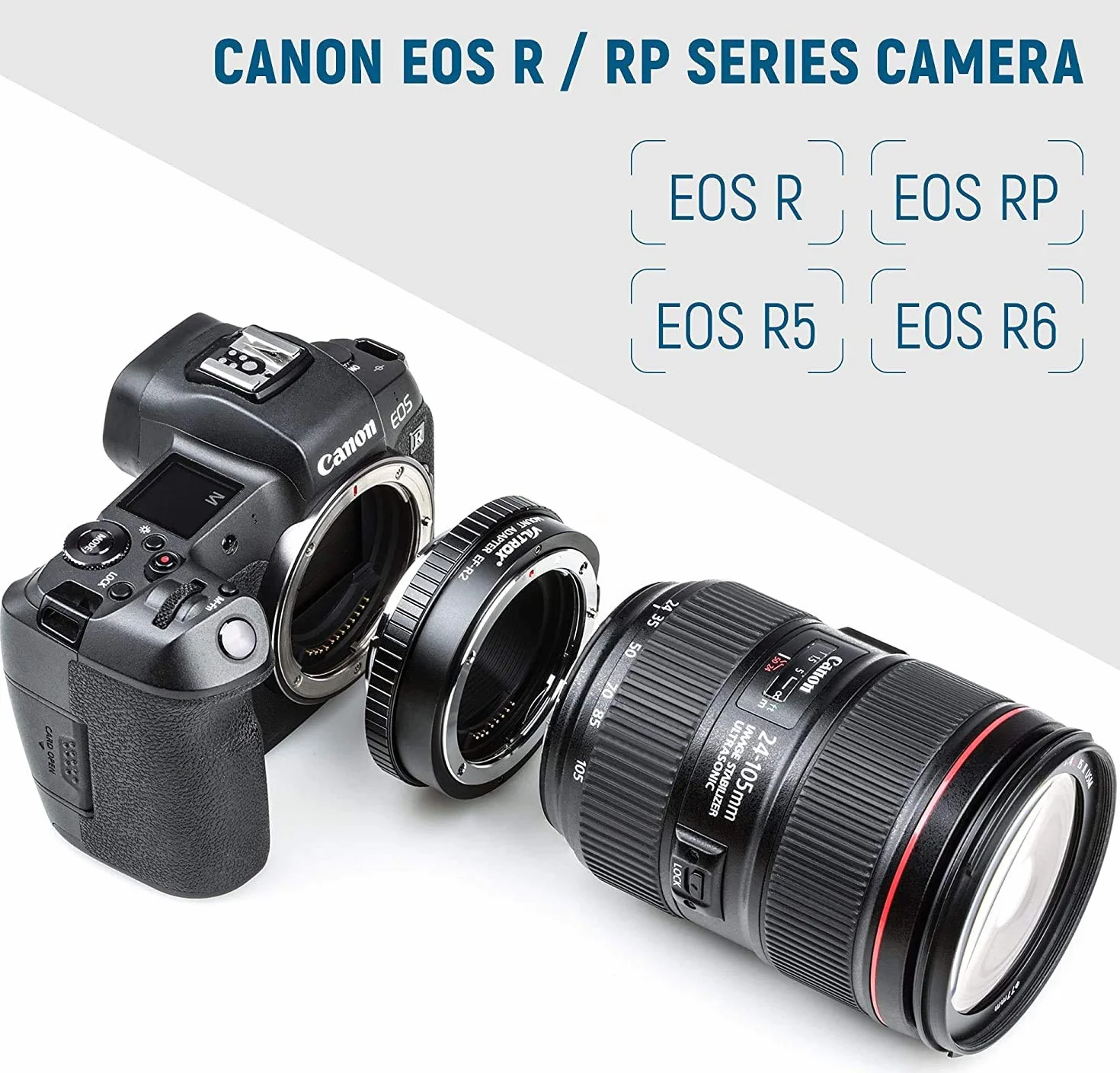 EF-R2 Autofocus Adattatore Obiettivo Convertitore con Personalizzato Anello di Controllo per Canon EF/EF-S Lente a EOS R R5 R6 RP Telecamera