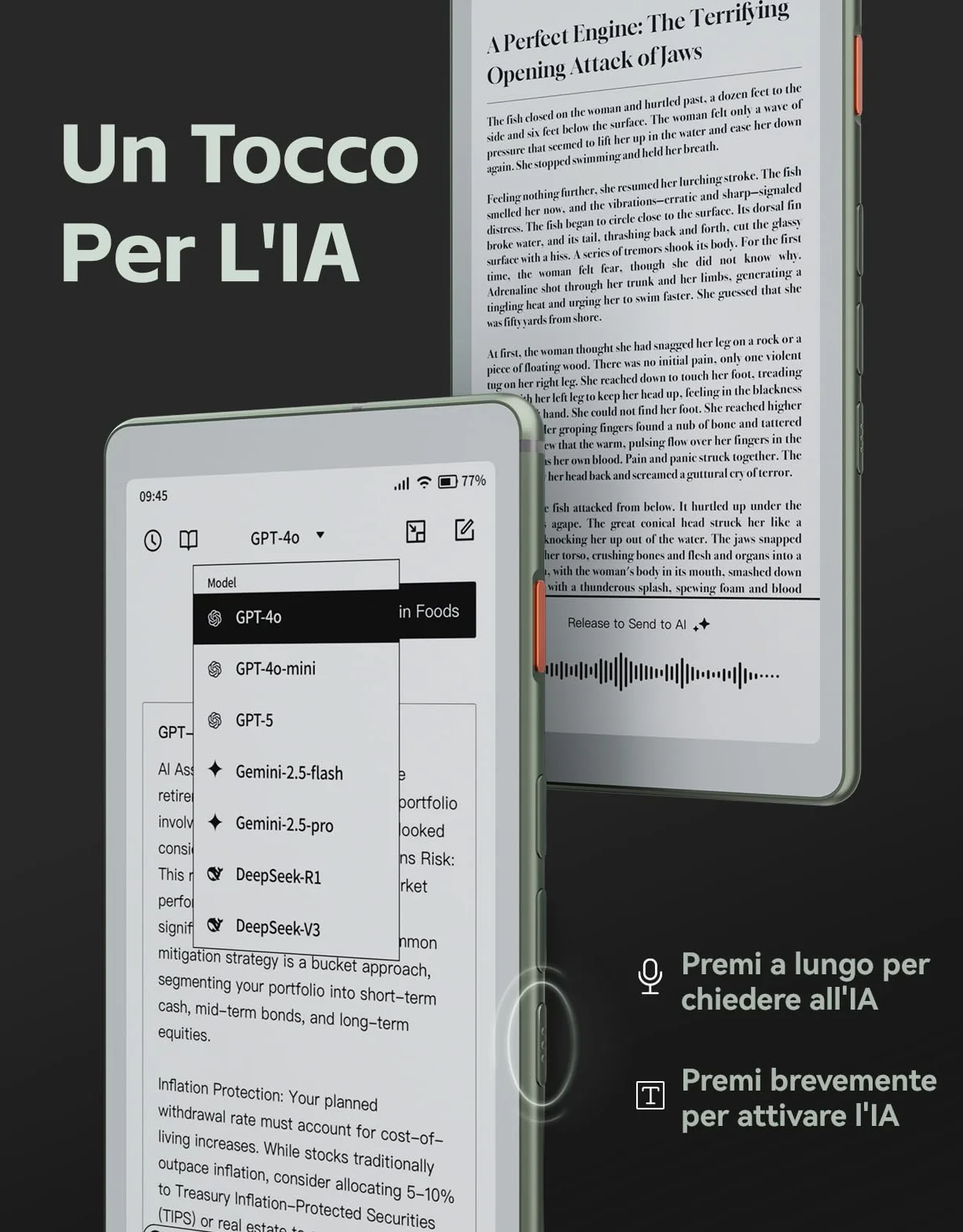 VIWOODS 6,13’’ Carta 1300 AiPaper Reader con connettività 4G, dispositivo eReader E Ink ultra-sottile e leggero, con integrazione AI, 300 PPI, luce frontale regolabile, 128 GB di memoria