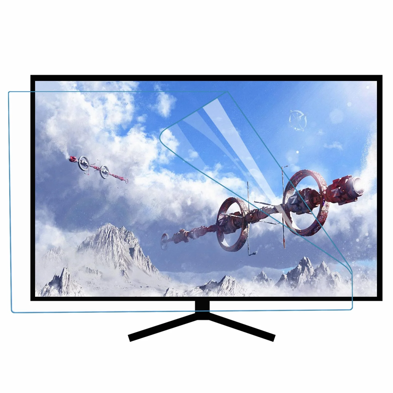 Pellicola Antiriflesso Opaca per TV HD 50-55 Pollici Anti Luce Blu AntiGraffio per LCD LED OLED QLED 4K HDTV 1211x682mm