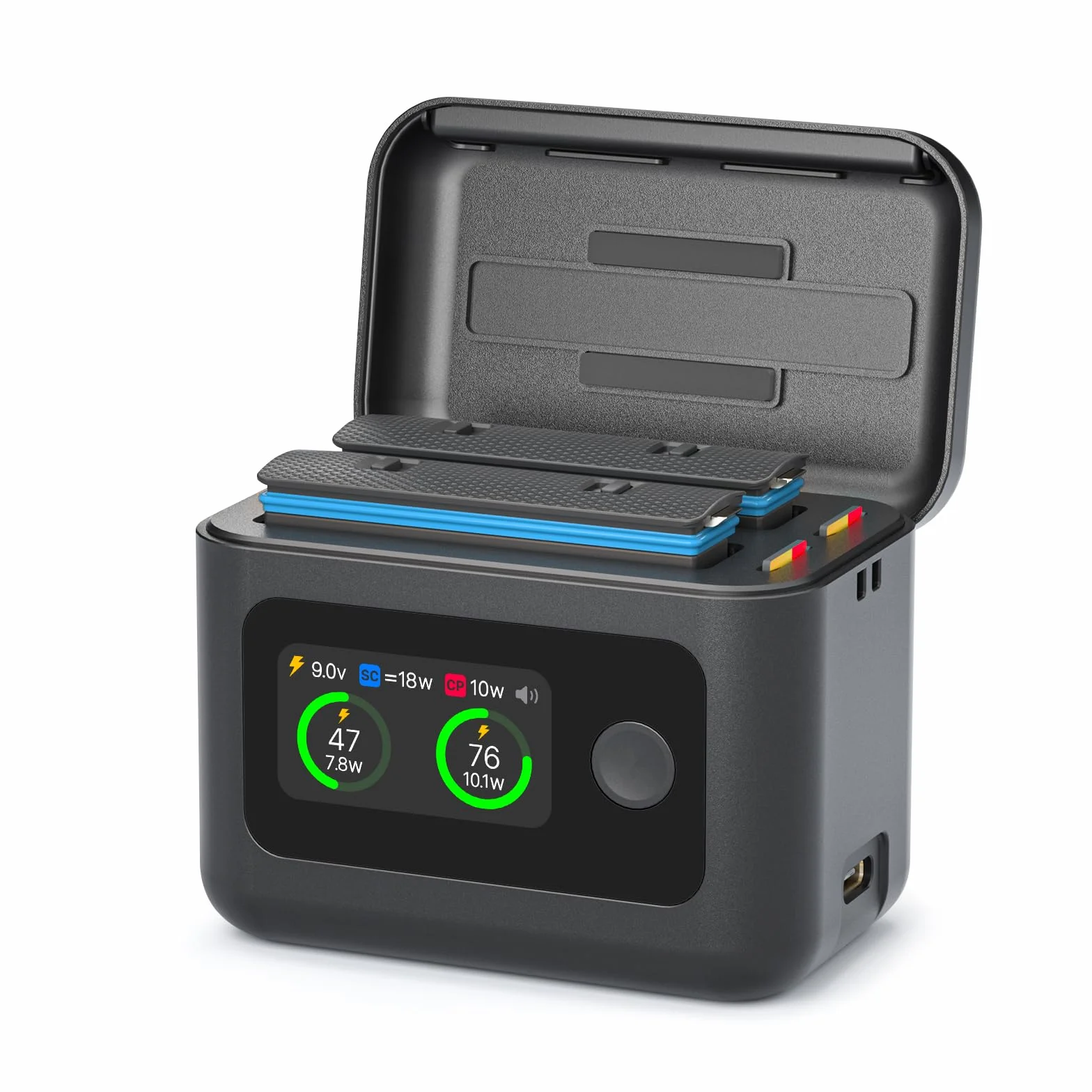 Treeboy Hub di ricarica rapida intelligente per caricabatterie Insta360 X4 Air, 27 W, custodia per batteria con indicatore LED per Insta 360 X4 Air
