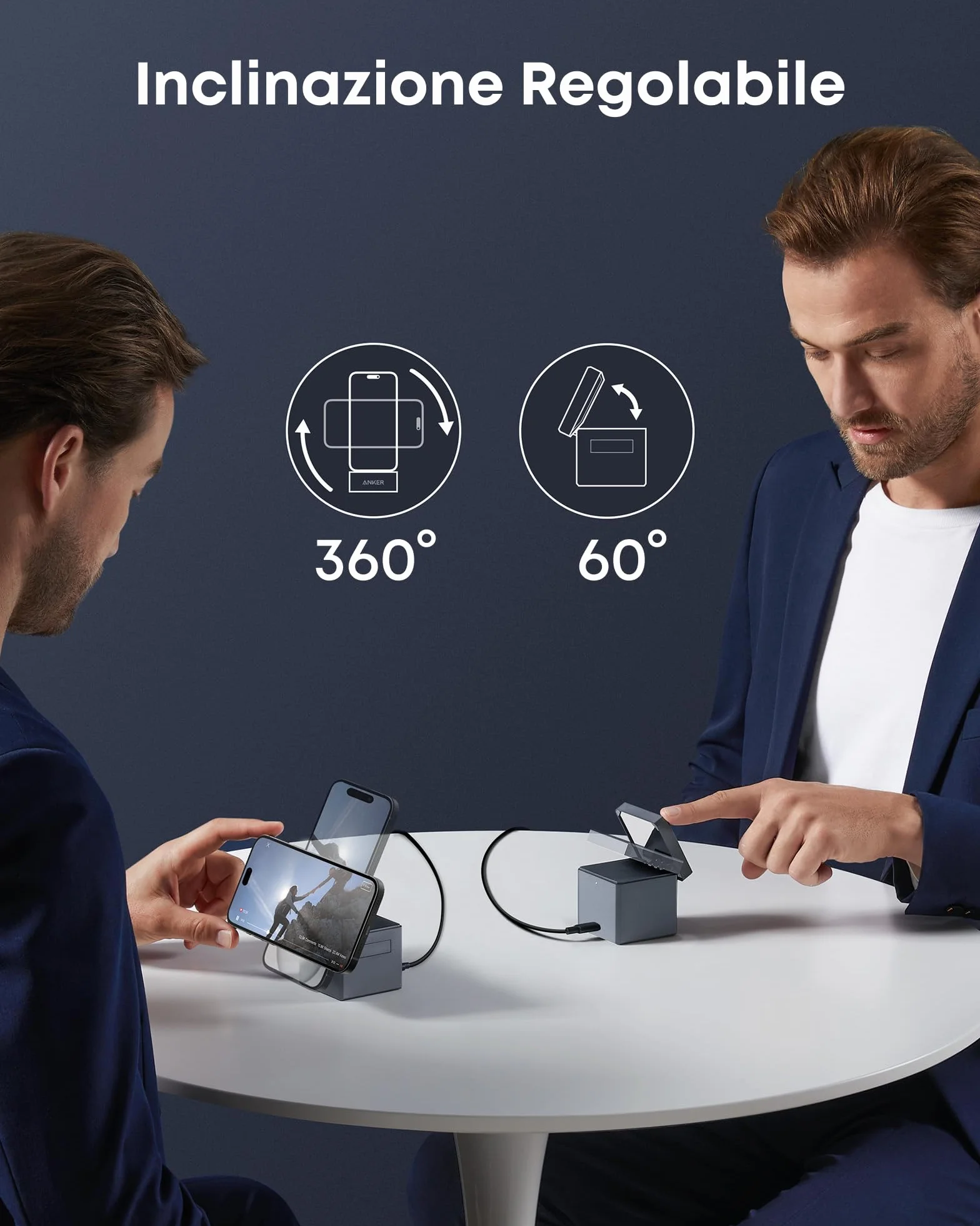 Anker MagGo Caricatore Wireless iPhone Cube 3 in 1 con MagSafe 15W, Caric Wireless Richiudibile Ricarica Rapida Max 15W, iPhone 17 Pro Max/Serie 16-12, Apple Watch, AirPods Pro (con Caric USB C 30W)