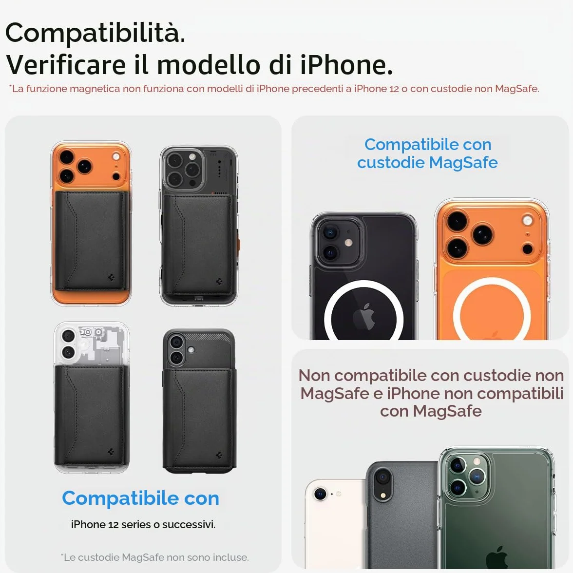 Spigen Valentinus S MagFit Portafoglio MagSafe Wallet Magnetico Portacarte Compatibile con iPhone 17/16/15/14/13/12 Modelle, Portafoglio uomo, Accessori MagSafe - Nero