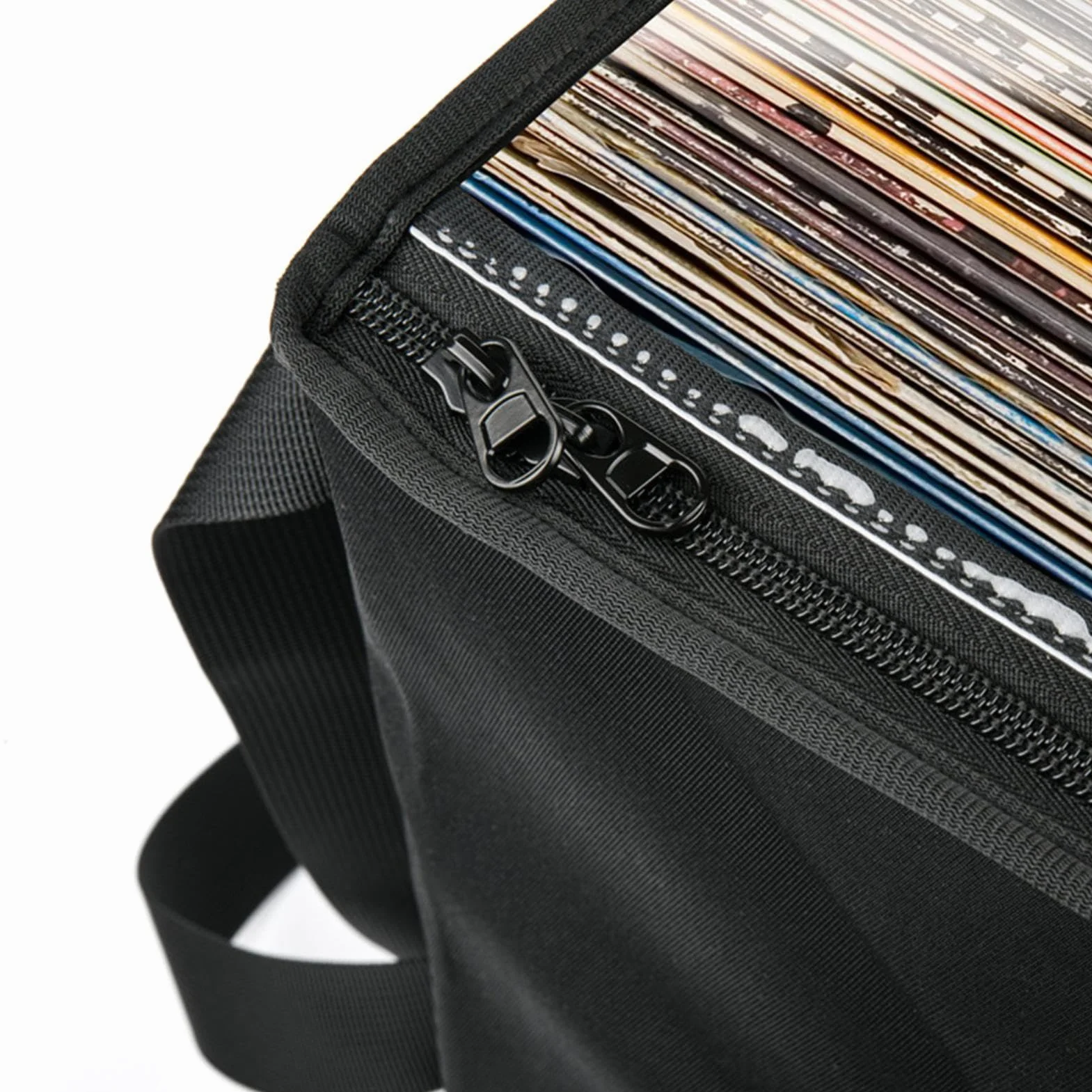 Borsa per Trasporto di Dischi in Vinile, Custodia Portatile per Dischi in Vinile, Organizer per Dischi con Coperchio Scatola Porta Raccolta per Contenere Fino A 50 Dischi LP