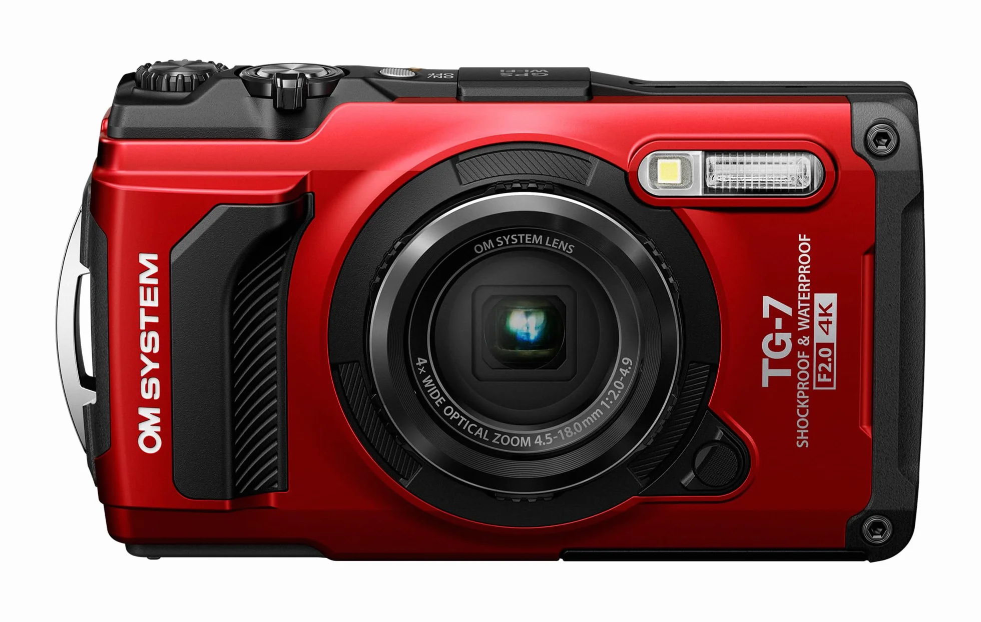 OM System Tough TG-7 - Fotocamera digitale, colore: Rosso (Successor Olympus TG-6)