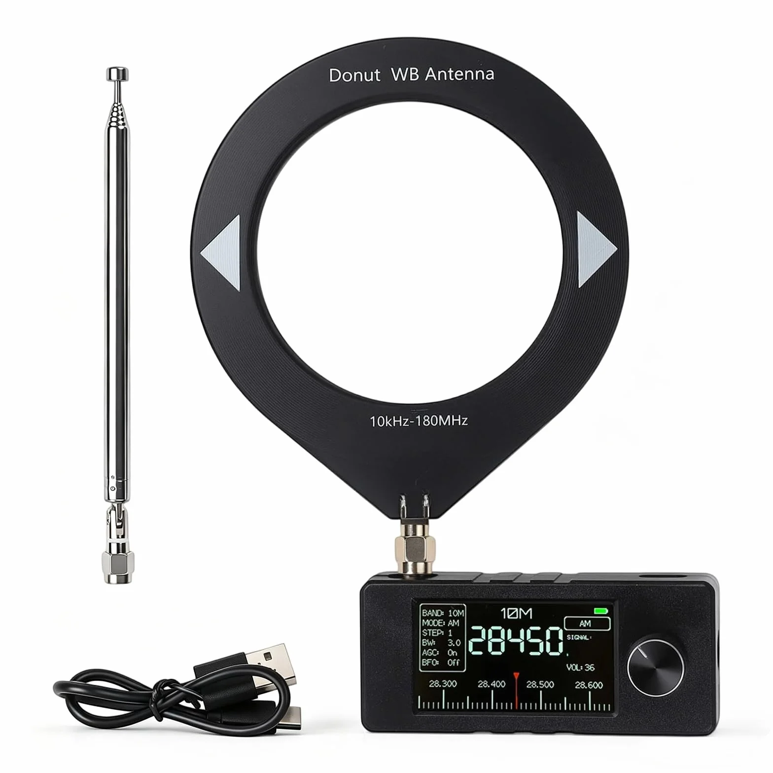 Mini SI4732 Radio ESP-32-S3 Master Control SI4732 Chip LSB USB AM FM Schermo IPS 4,8 cm Antenna Telescopica Antenna a Ciambella