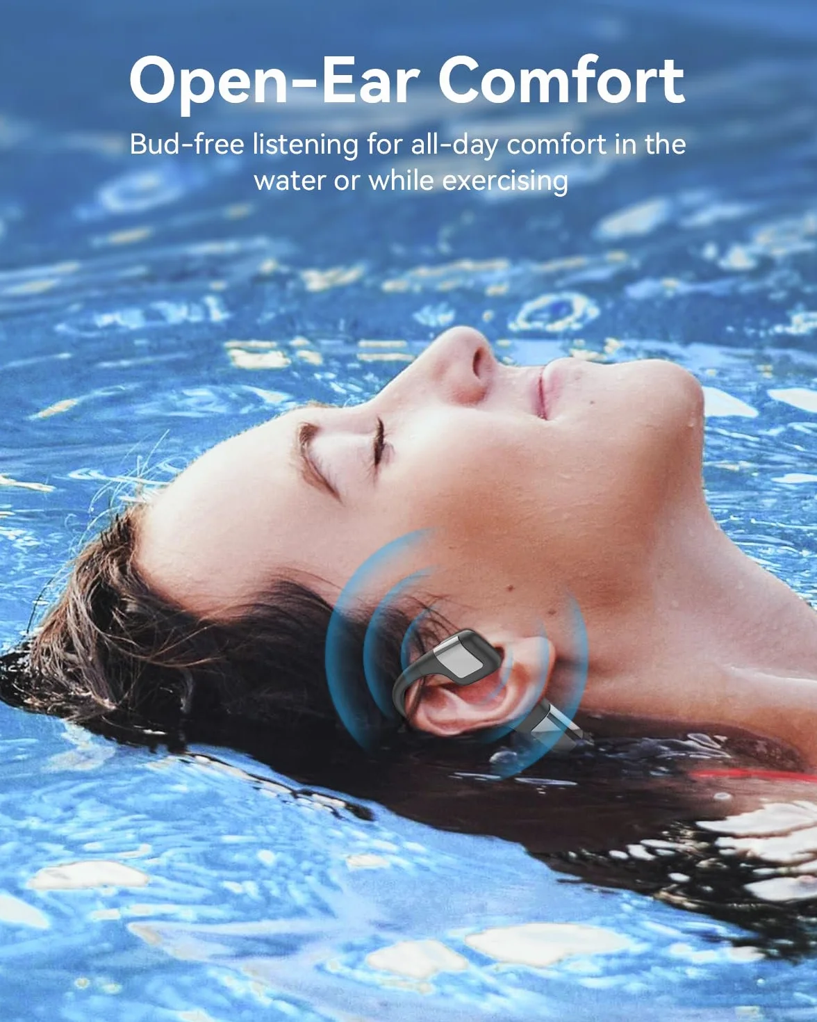 MONODEAL Cuffie Conduzione Ossea Bluetooth 5.4 Subacquee per Piscina IP68 Impermeabile Auricolari MP3 Subacqueo 8G Auricolari Sport per Nuoto, Corsa