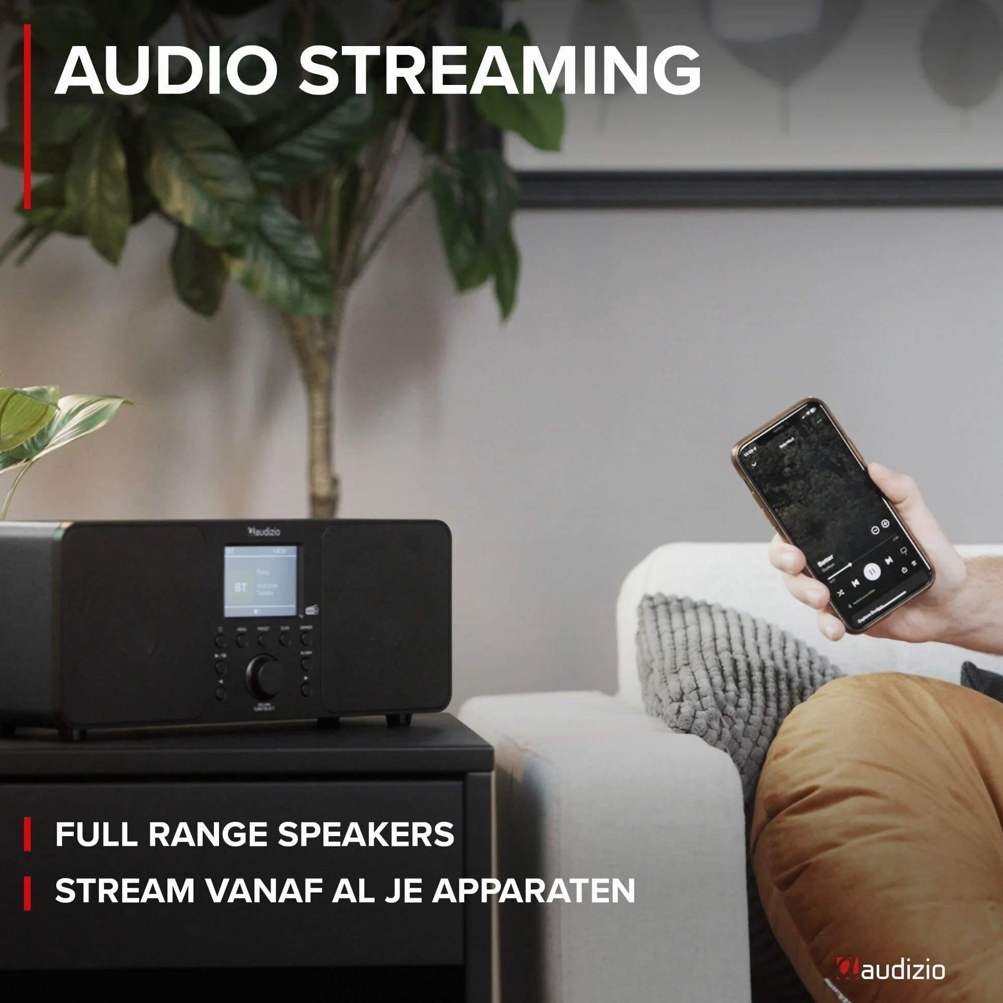 Audizio Genua Radio Digitale DAB+ Bluetooth 50W Altoparlanti Stereo FM USB Doppio Allarme Telecomando Display Colori