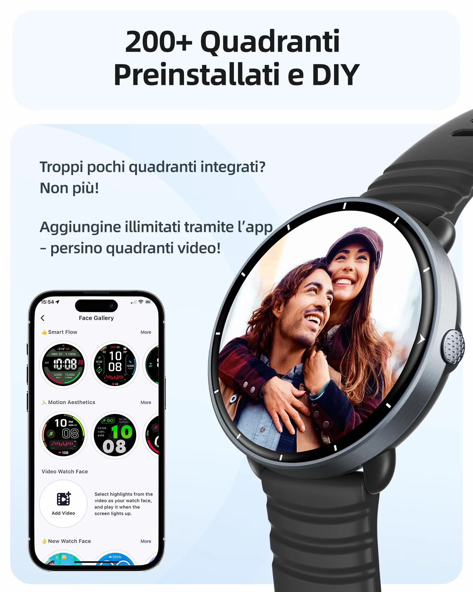 Parsonver Smartwatch GPS Integrato, 5 ATM Impermeabile Orologio da Nuoto per Piscina/Acque Aperte, Orologio Fitness con Display AMOLED, 100+ Sportive, Frequenza Cardiaca,Sonno (Nero, 42 mm)