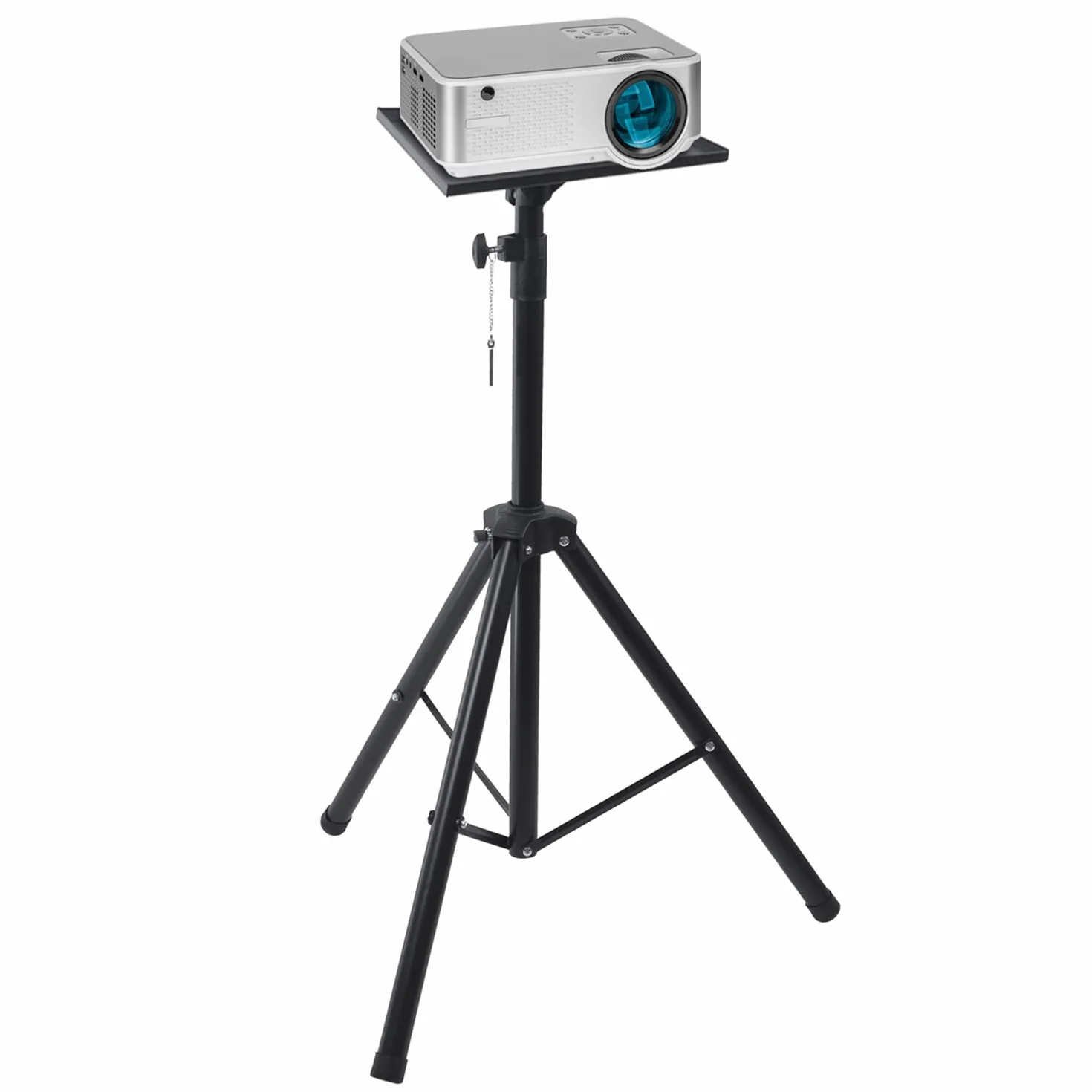 Maclean MC-953 Supporto per proiettore portatile e regolabile Stand in acciaio, regolabile in altezza 108-185 cm Supporto da Pavimento Regolabile