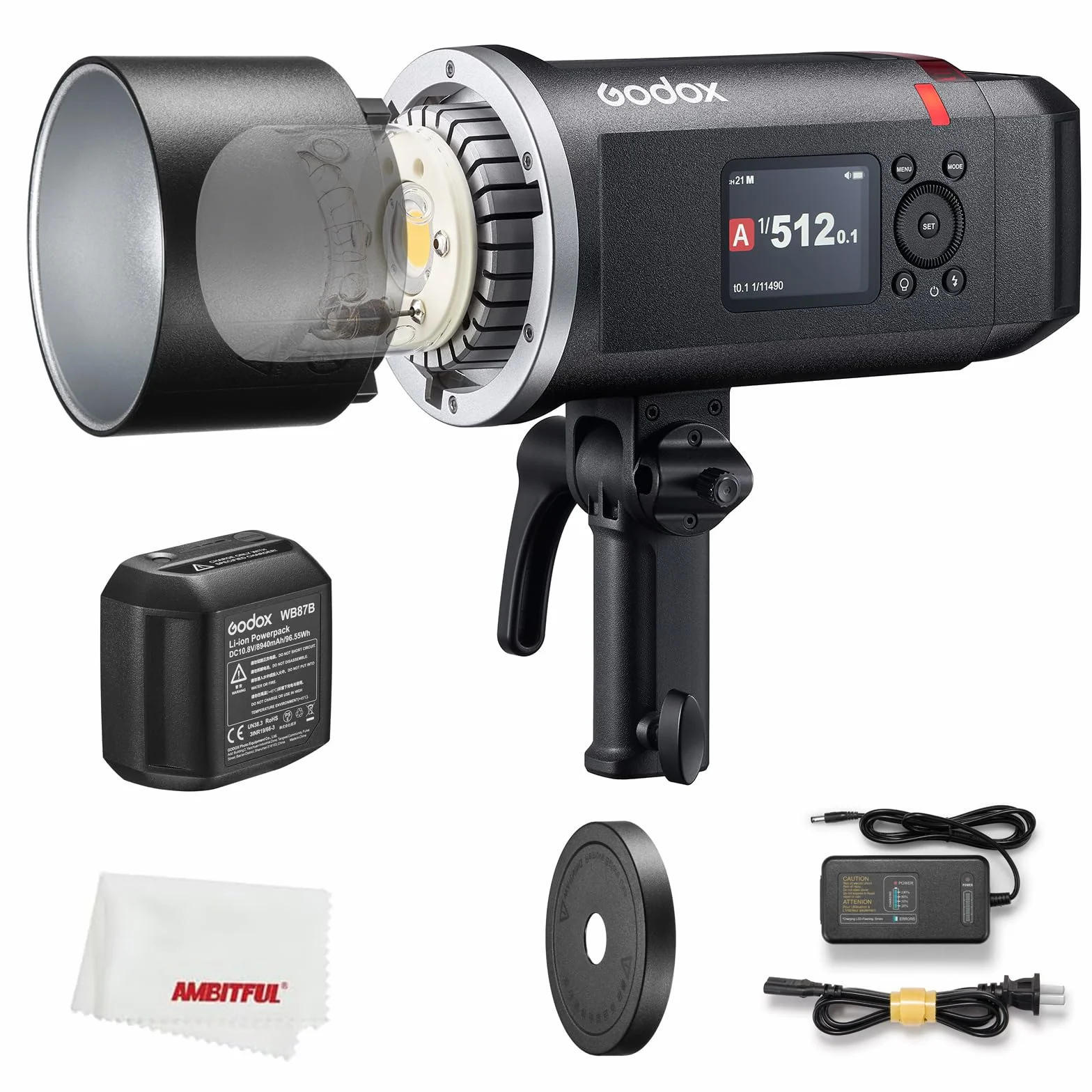 Godox AD600 BM II AD600BM II 600 Ws Flash da esterno, sistema X wireless 2,4 G, TTL GN87 HSS 1/8000s, 40 W 4800 K ± 300 K, tempo di riciclaggio 0,01 s ~ 0,9 s, 1/1 a 1/512, 10 fasi di alimentazione